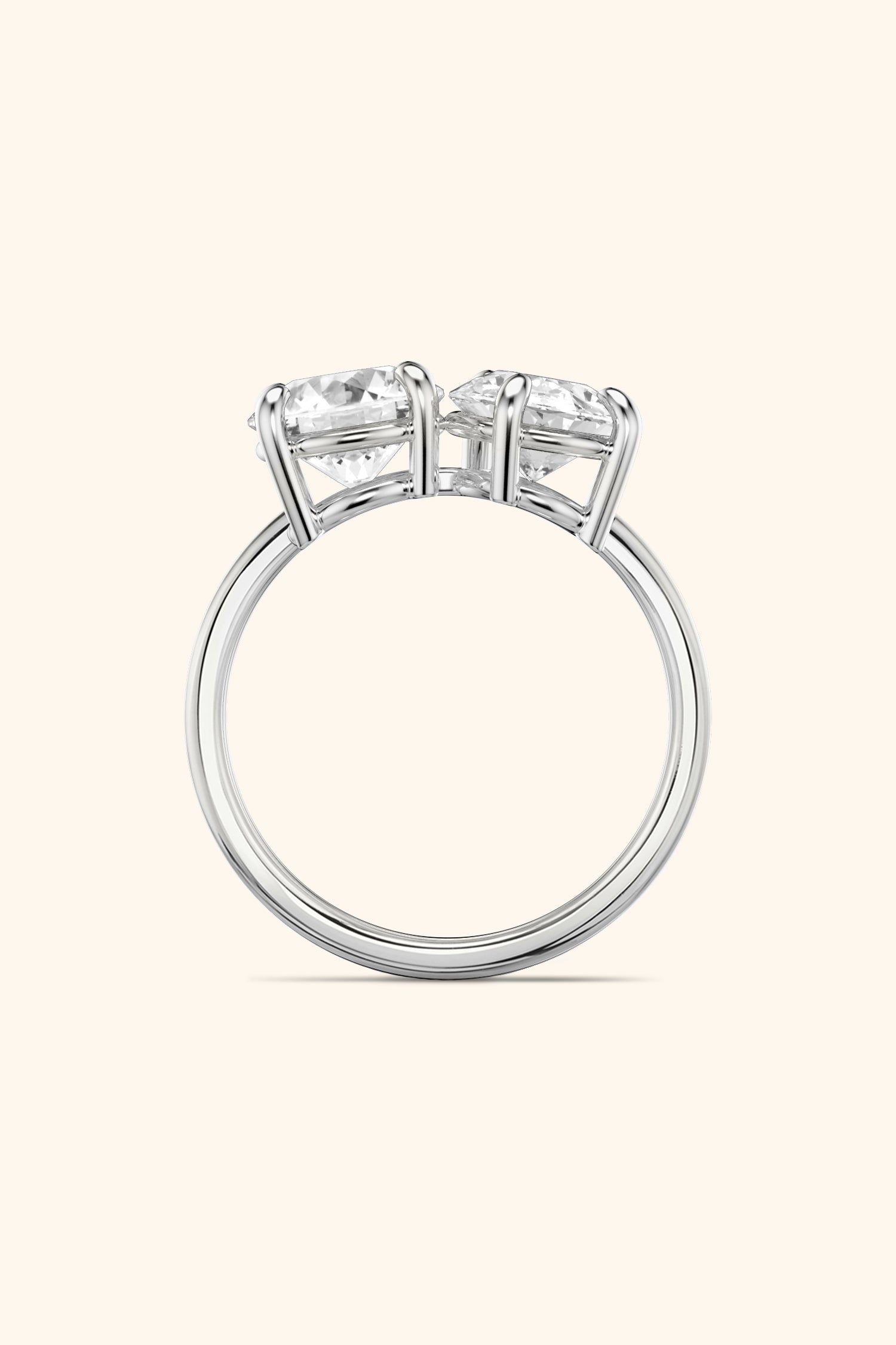 Luminosa Round and Pear Solitaire Ring