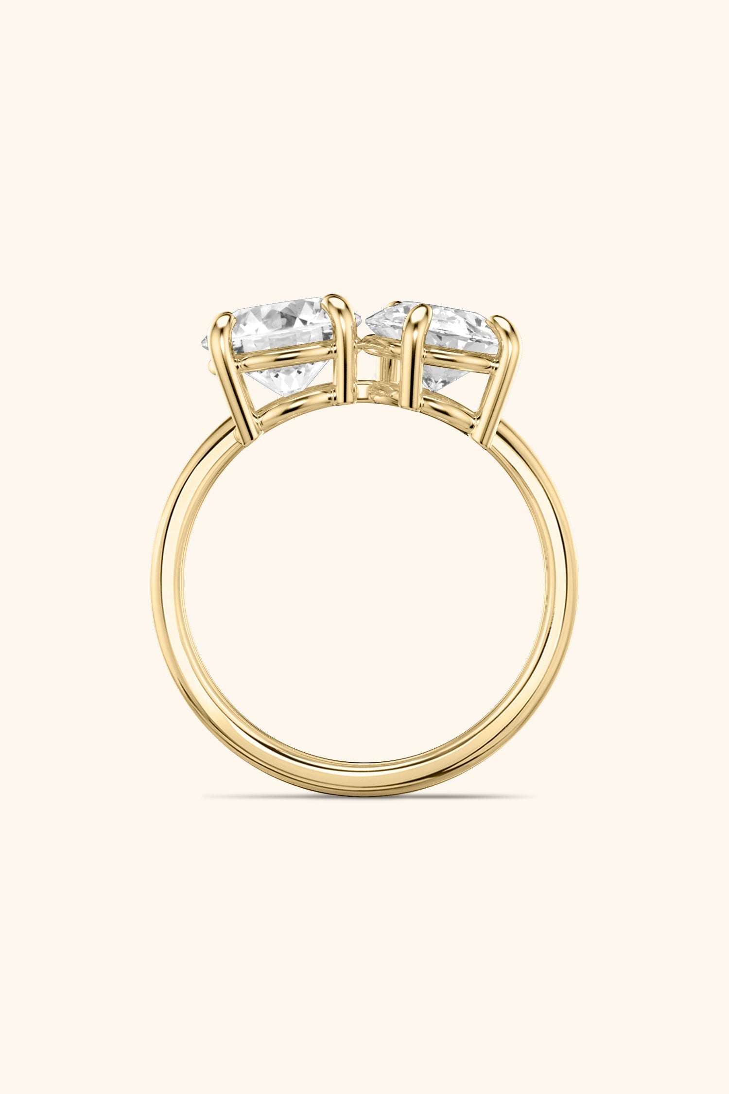 Luminosa Round and Pear Solitaire Ring