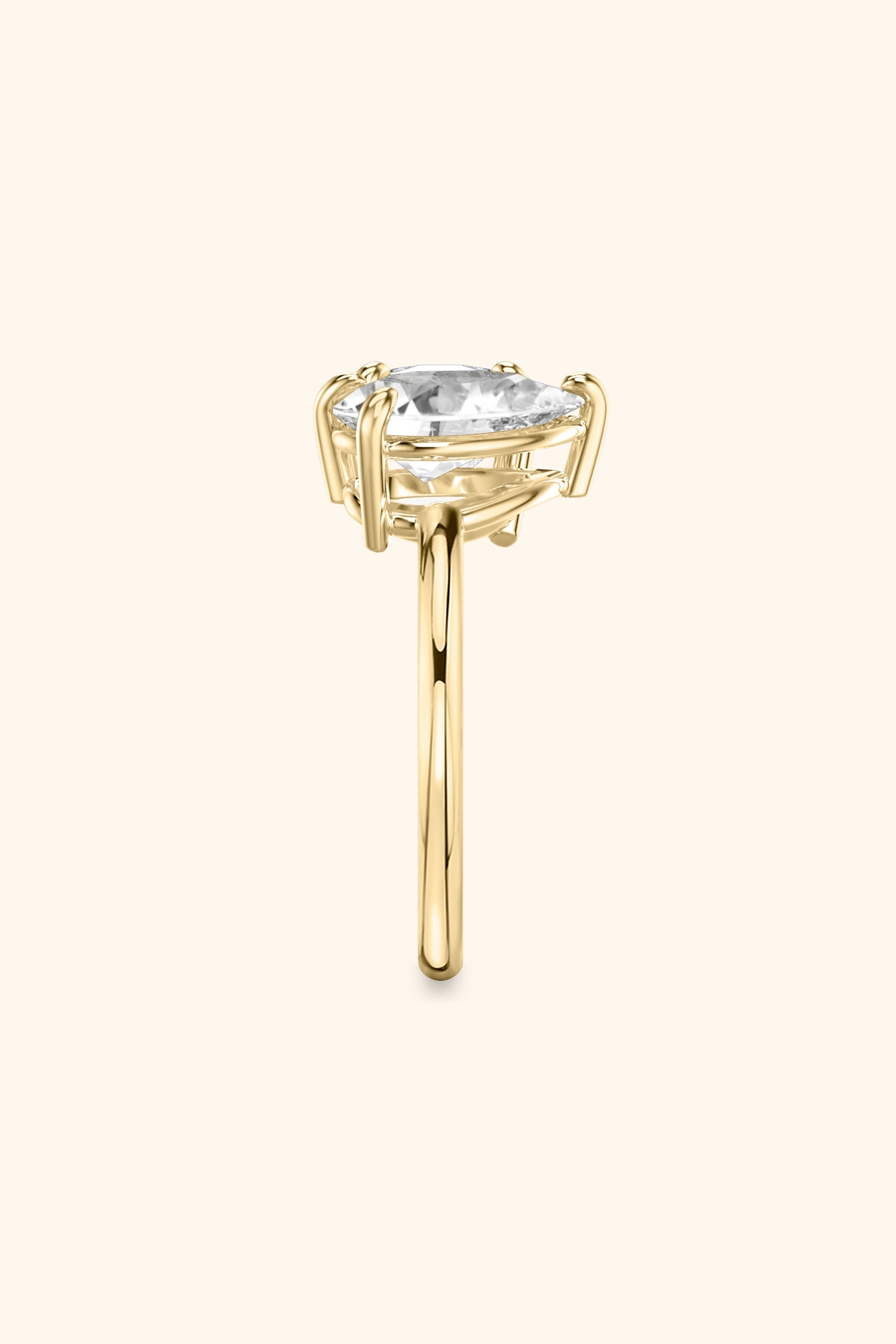 Luminosa Round and Pear Solitaire Ring