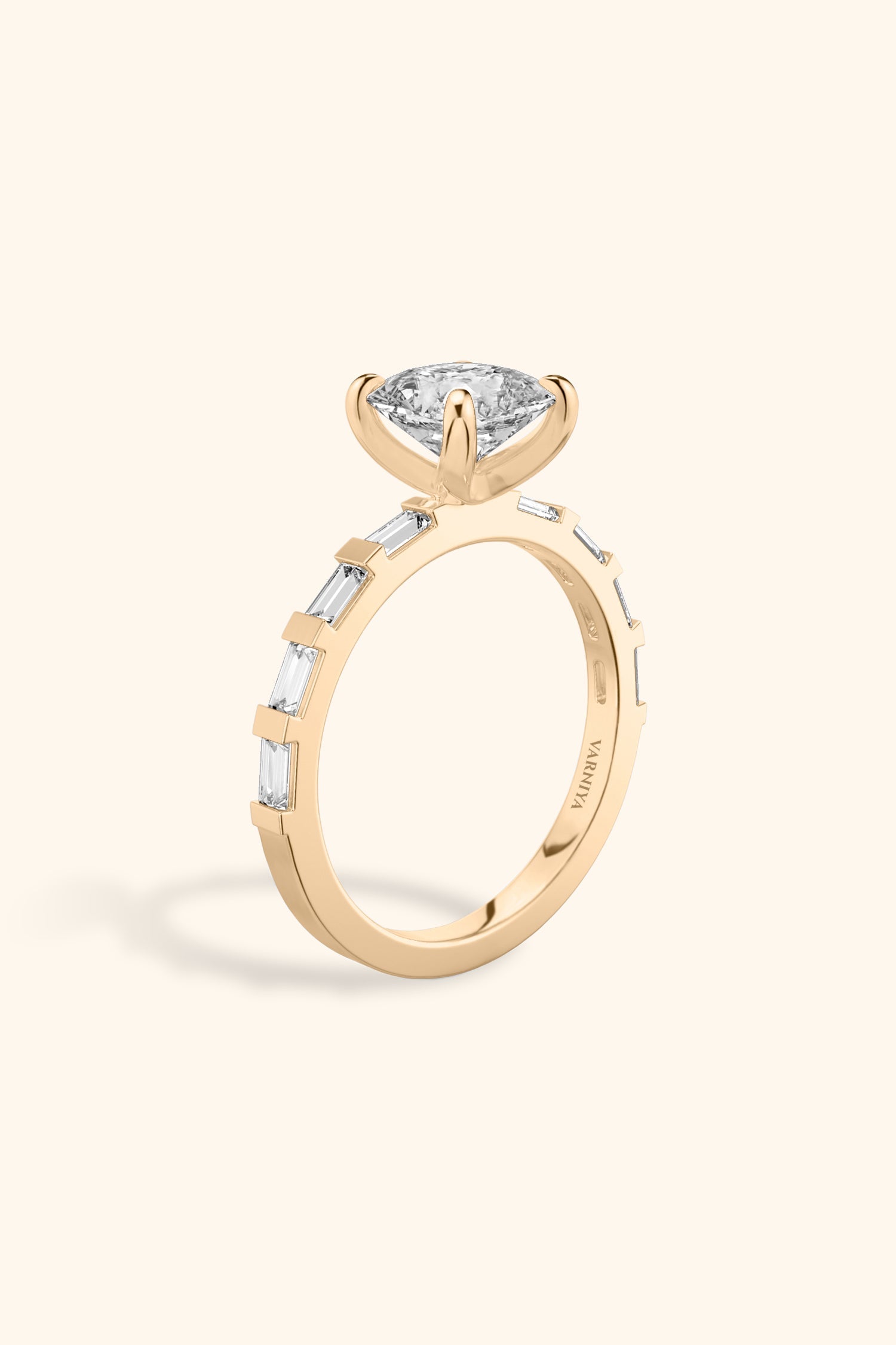 French Bar Embellished with an Asscher Solitaire
