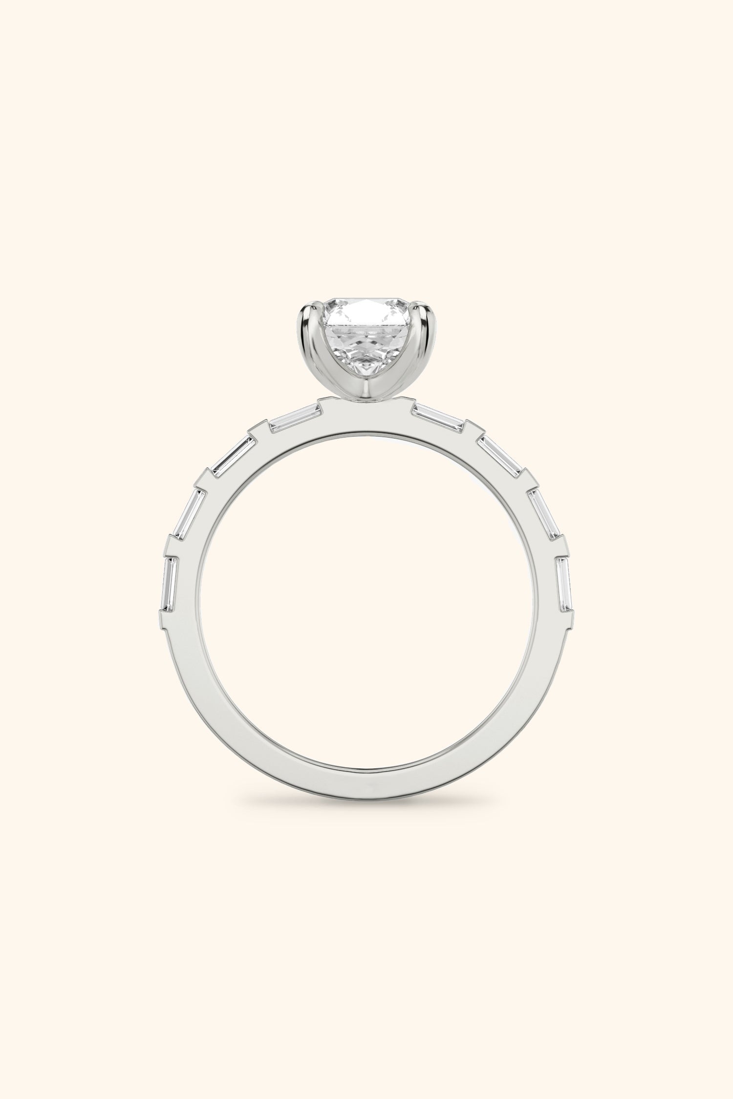 French Bar Embellished with an Asscher Solitaire