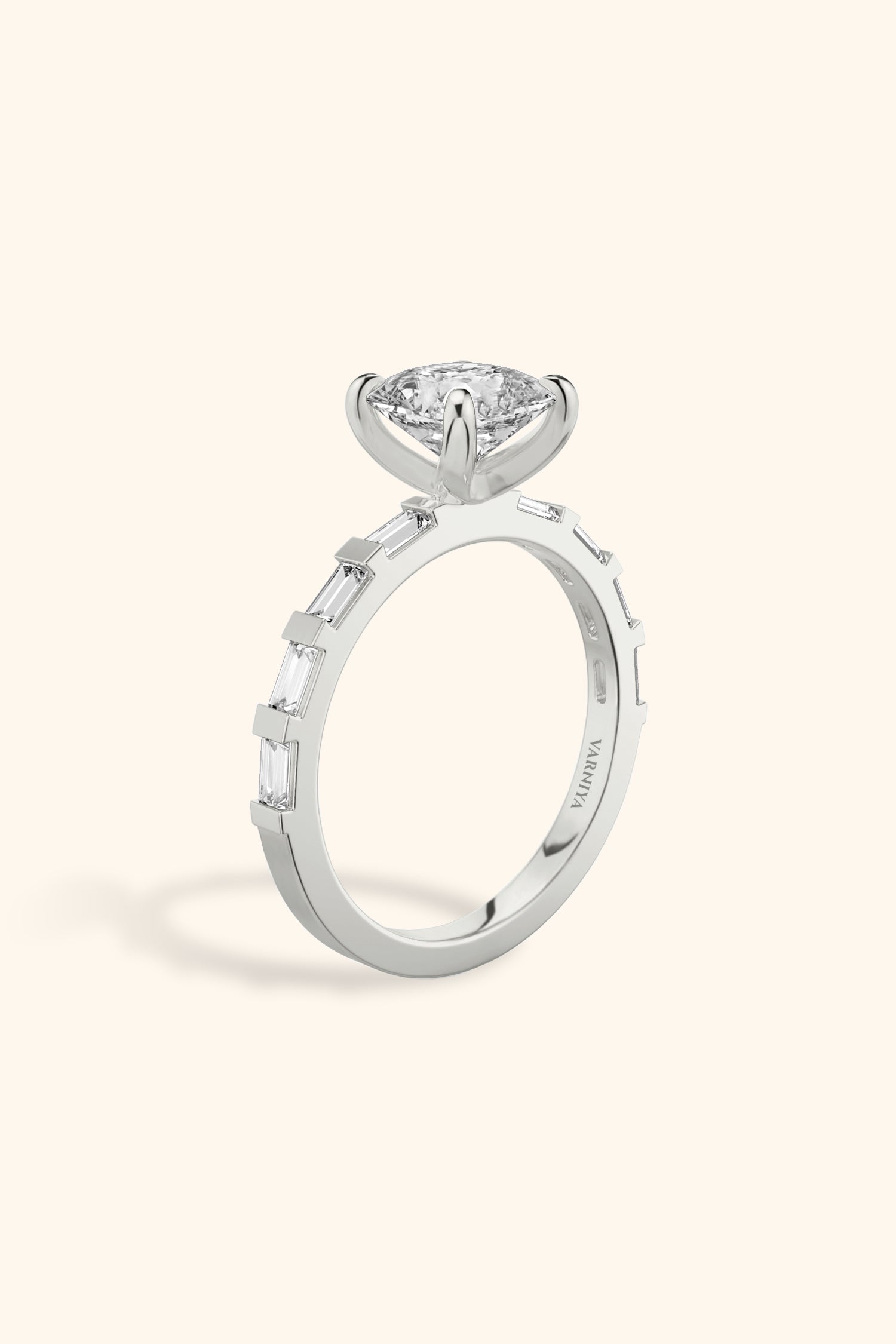 French Bar Embellished with an Asscher Solitaire