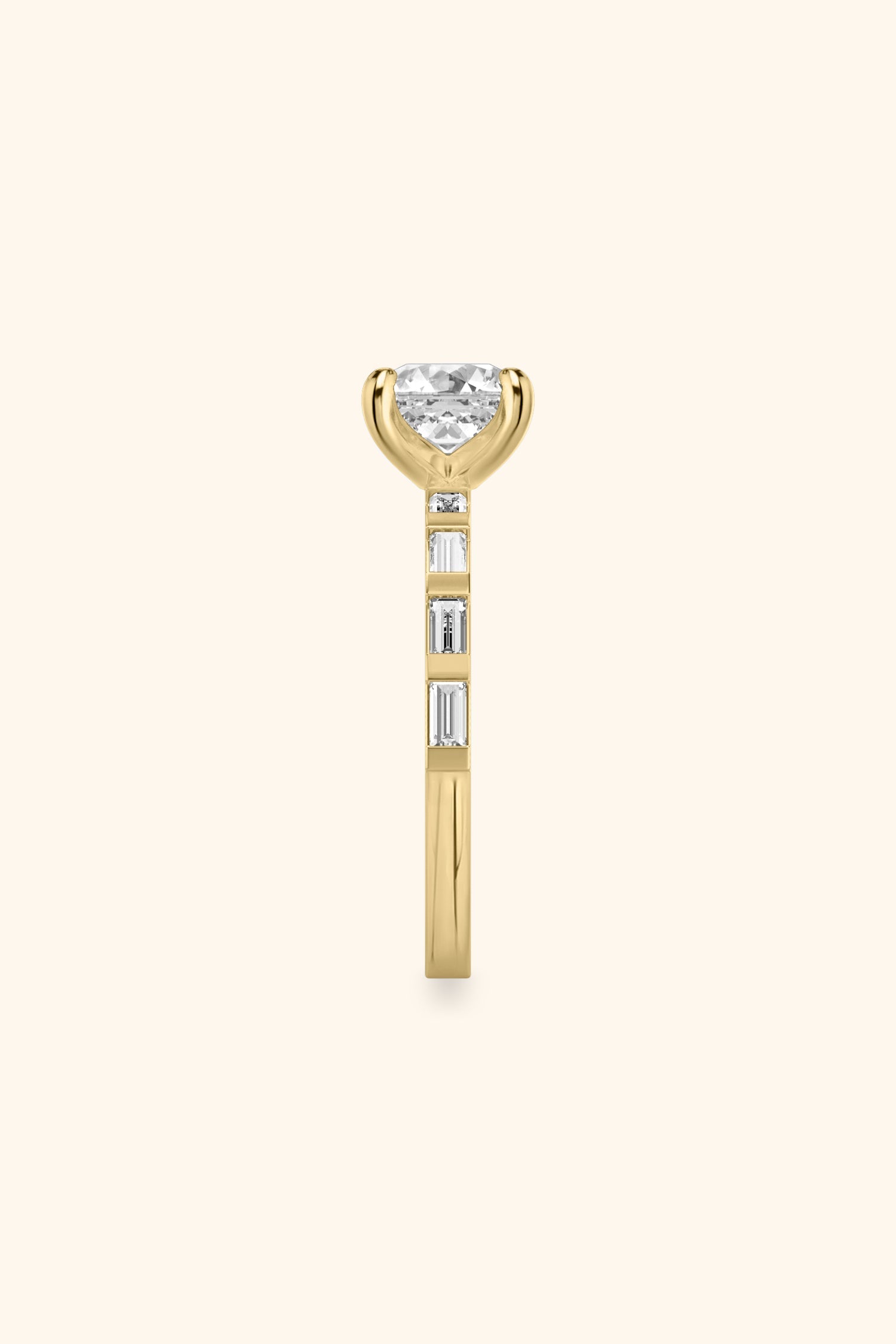 French Bar Embellished with an Asscher Solitaire