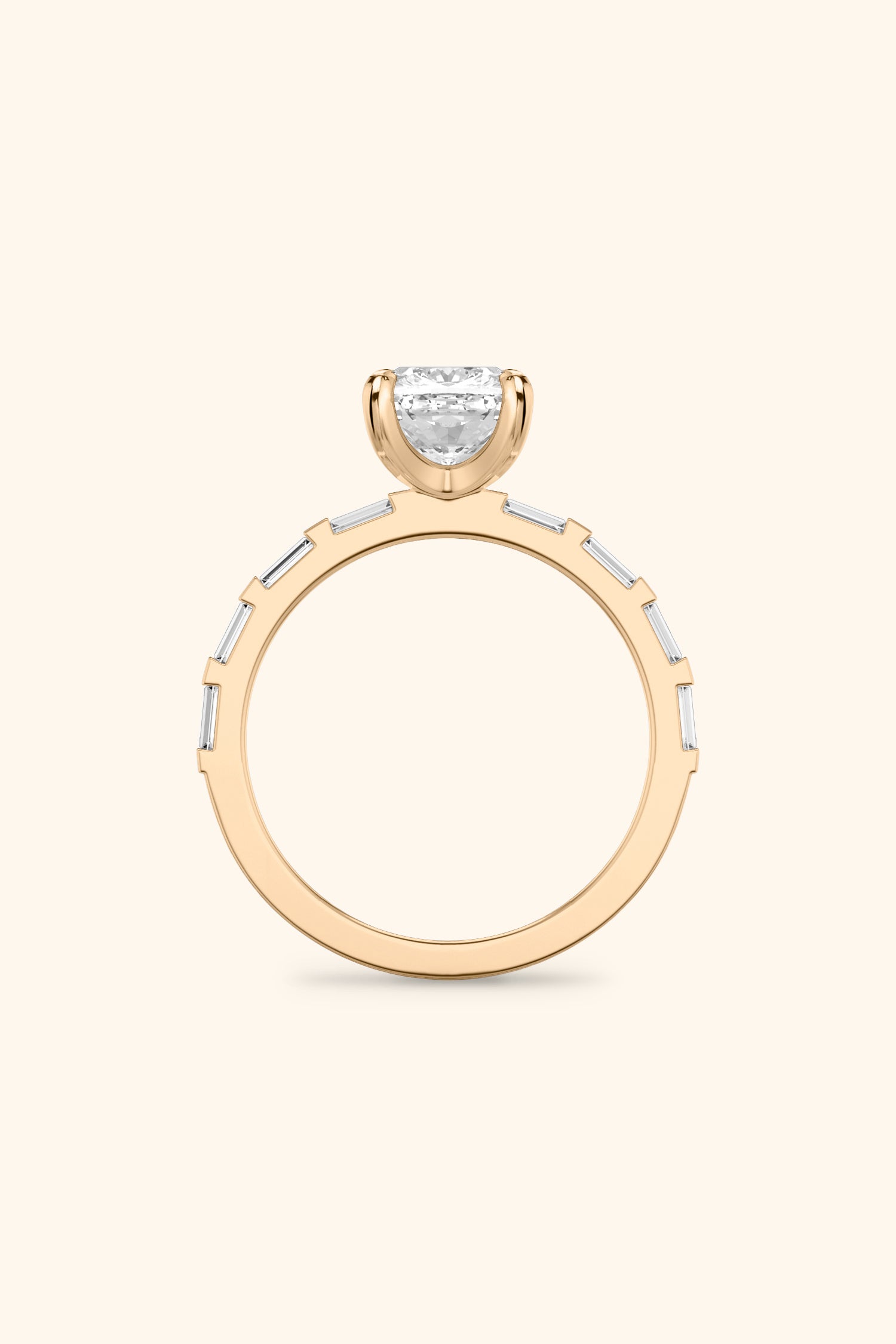 French Bar Embellished with a Cushion Solitaire
