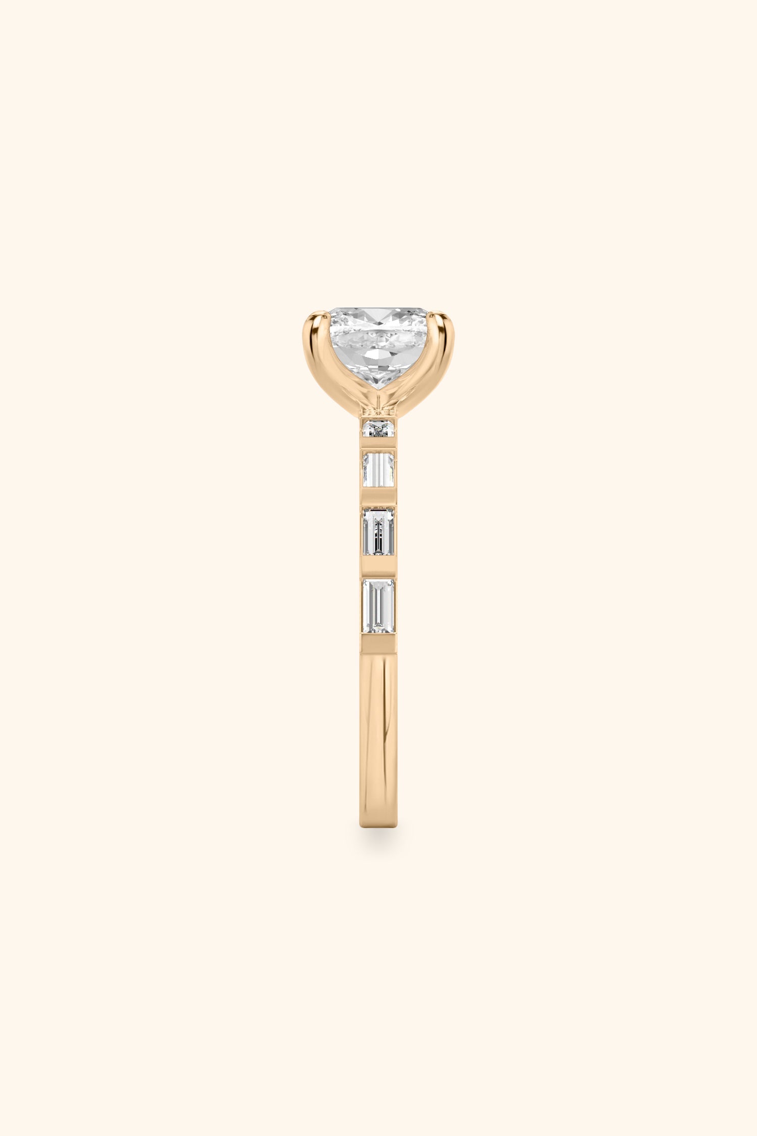 French Bar Embellished with a Cushion Solitaire