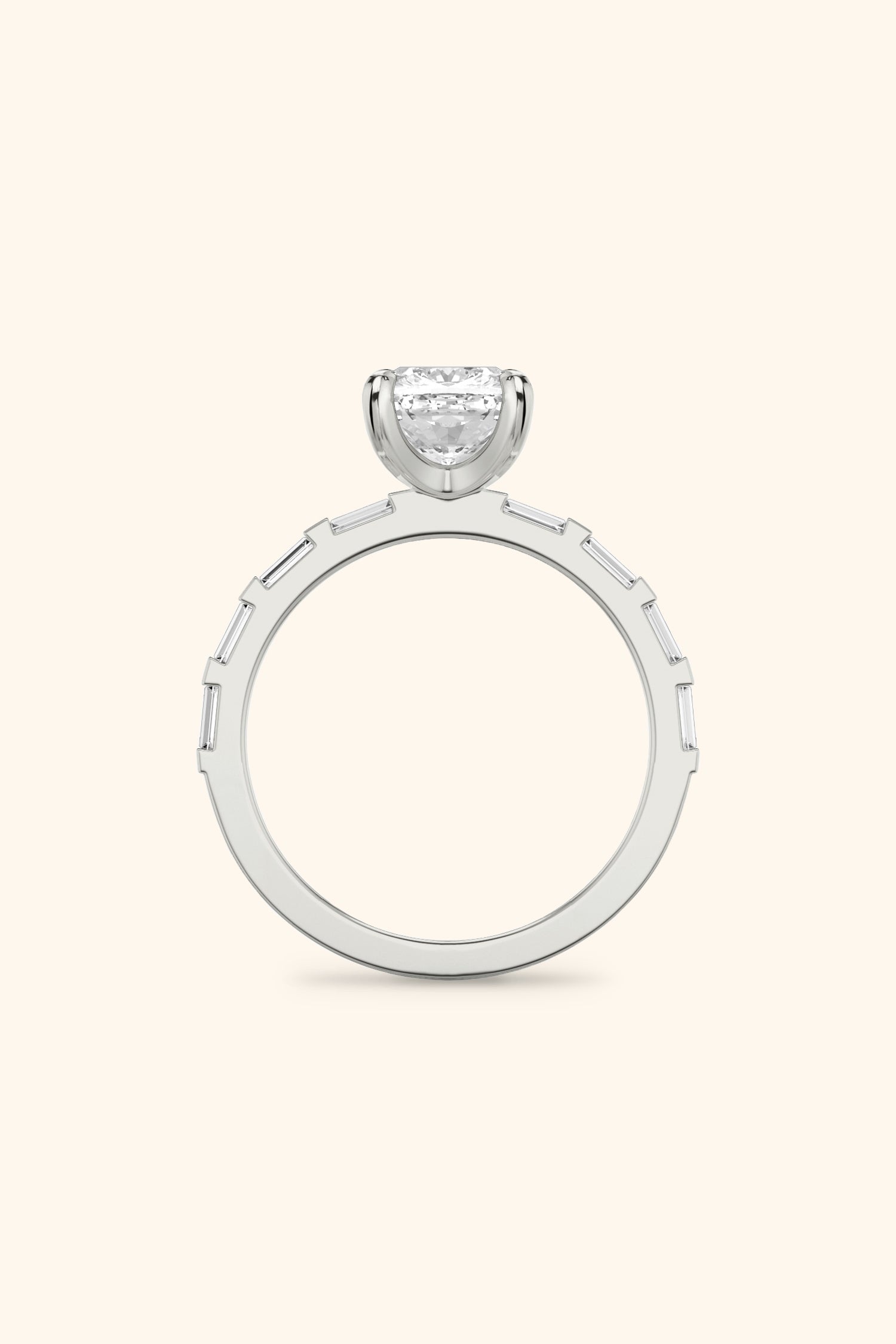 French Bar Embellished with a Cushion Solitaire