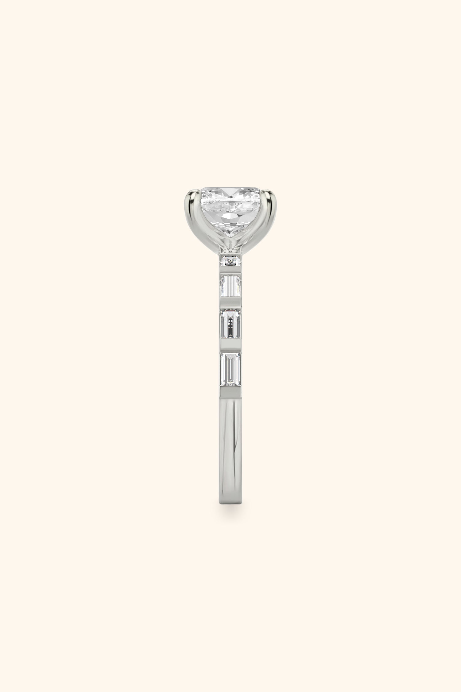 French Bar Embellished with a Cushion Solitaire