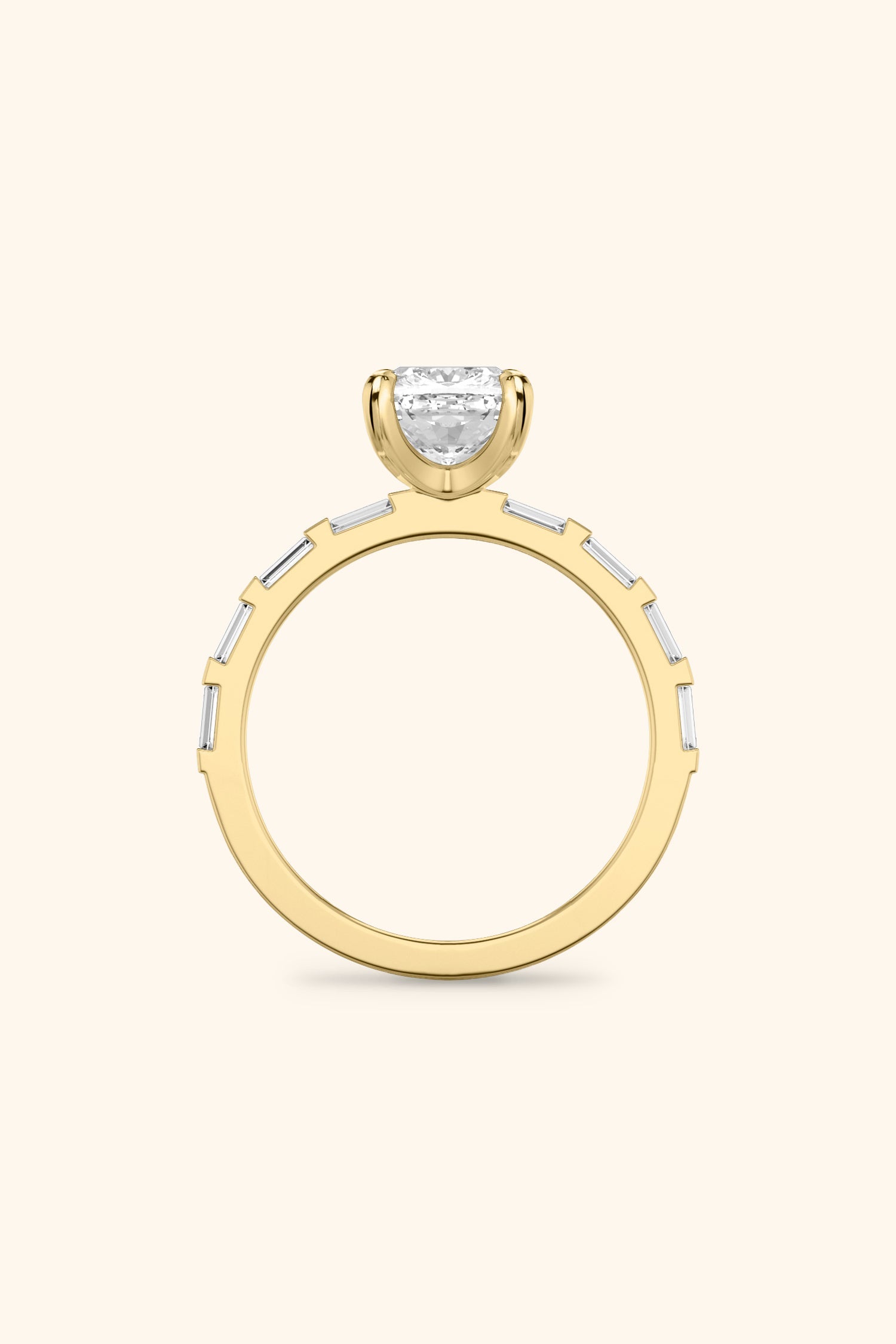 French Bar Embellished with a Cushion Solitaire