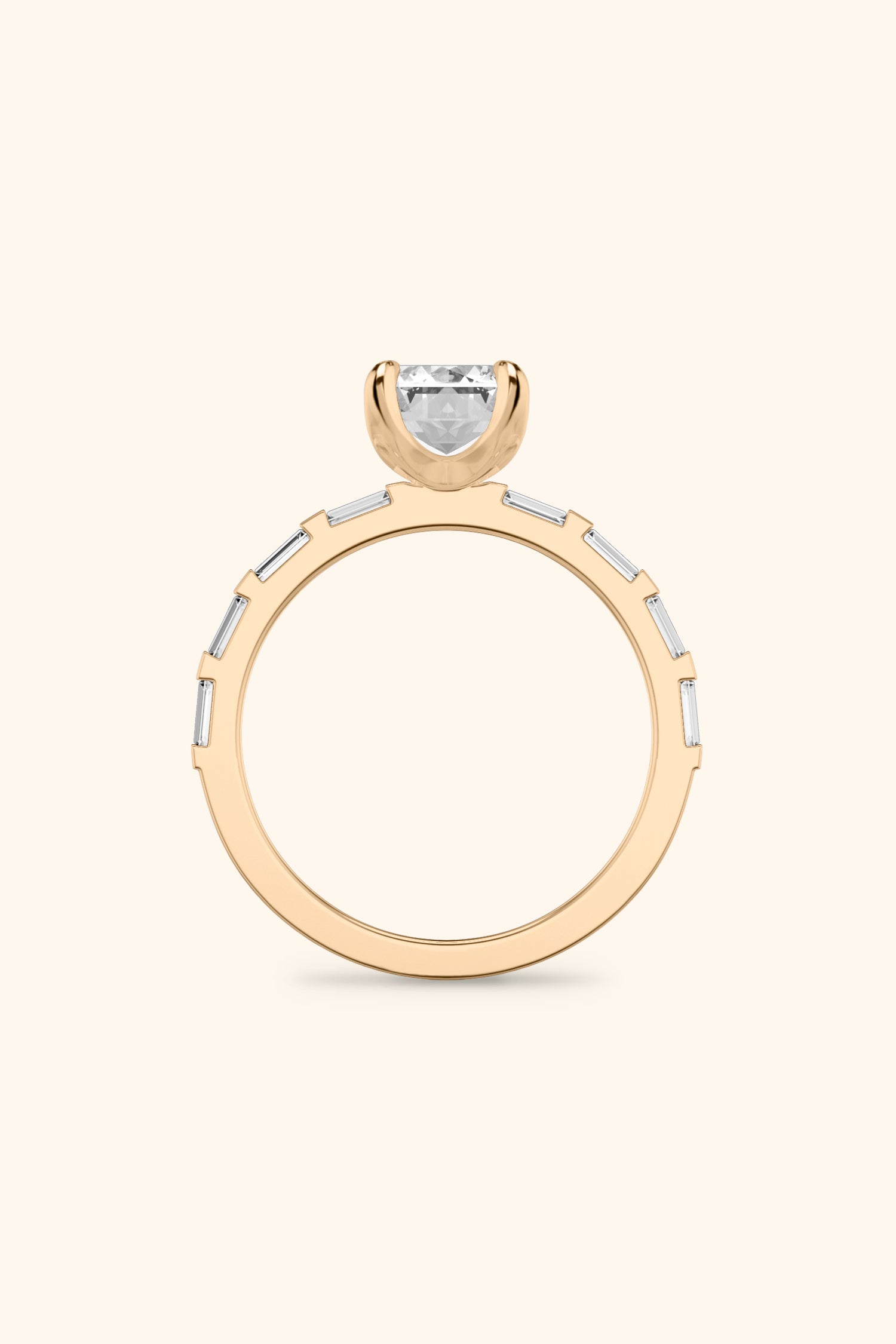 French Bar Embellished with an Emerald Solitaire