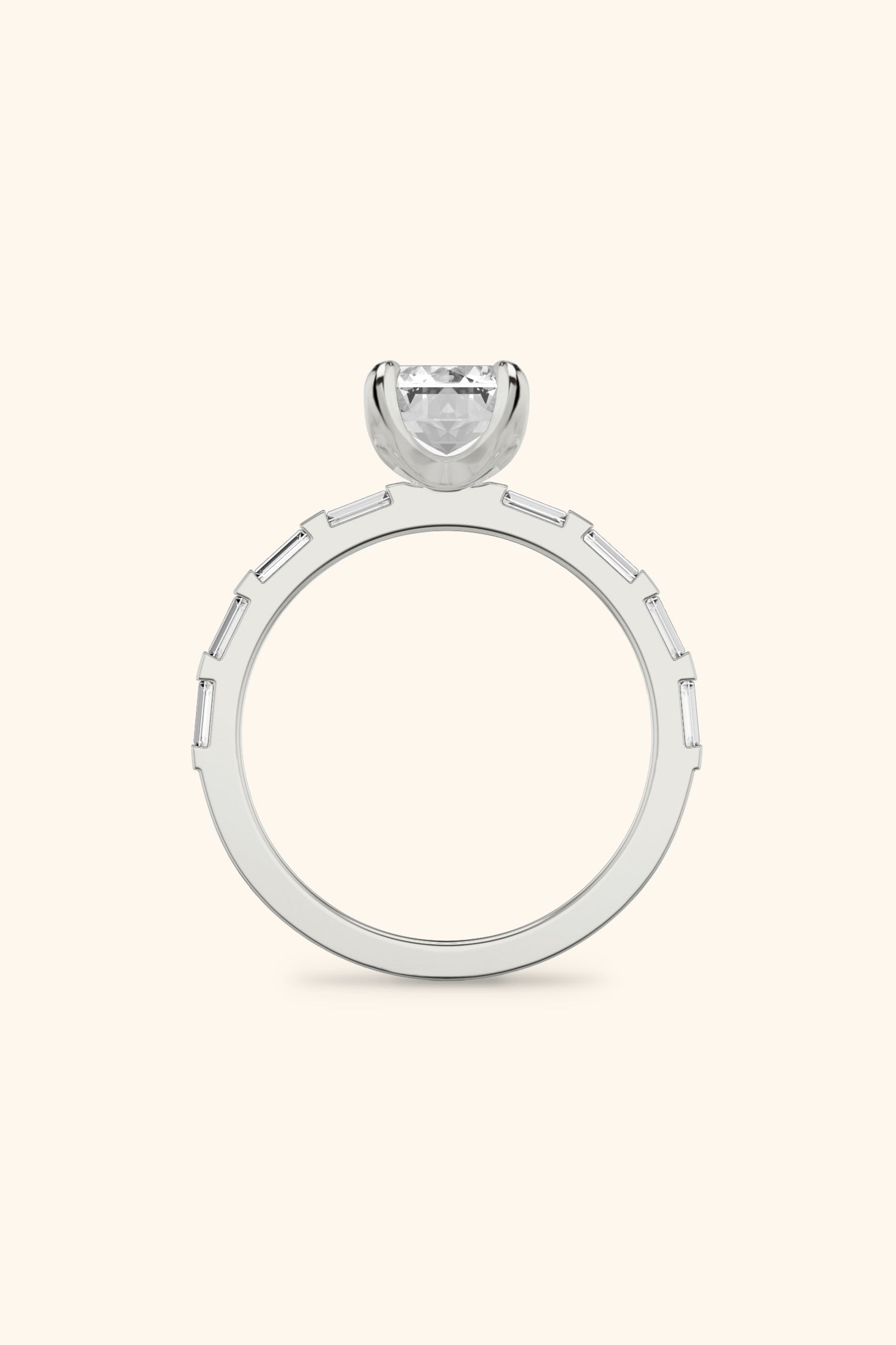 French Bar Embellished with an Emerald Solitaire