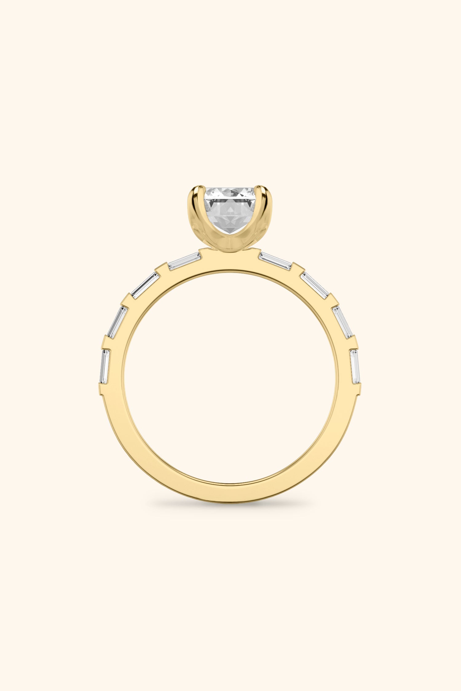 French Bar Embellished with an Emerald Solitaire
