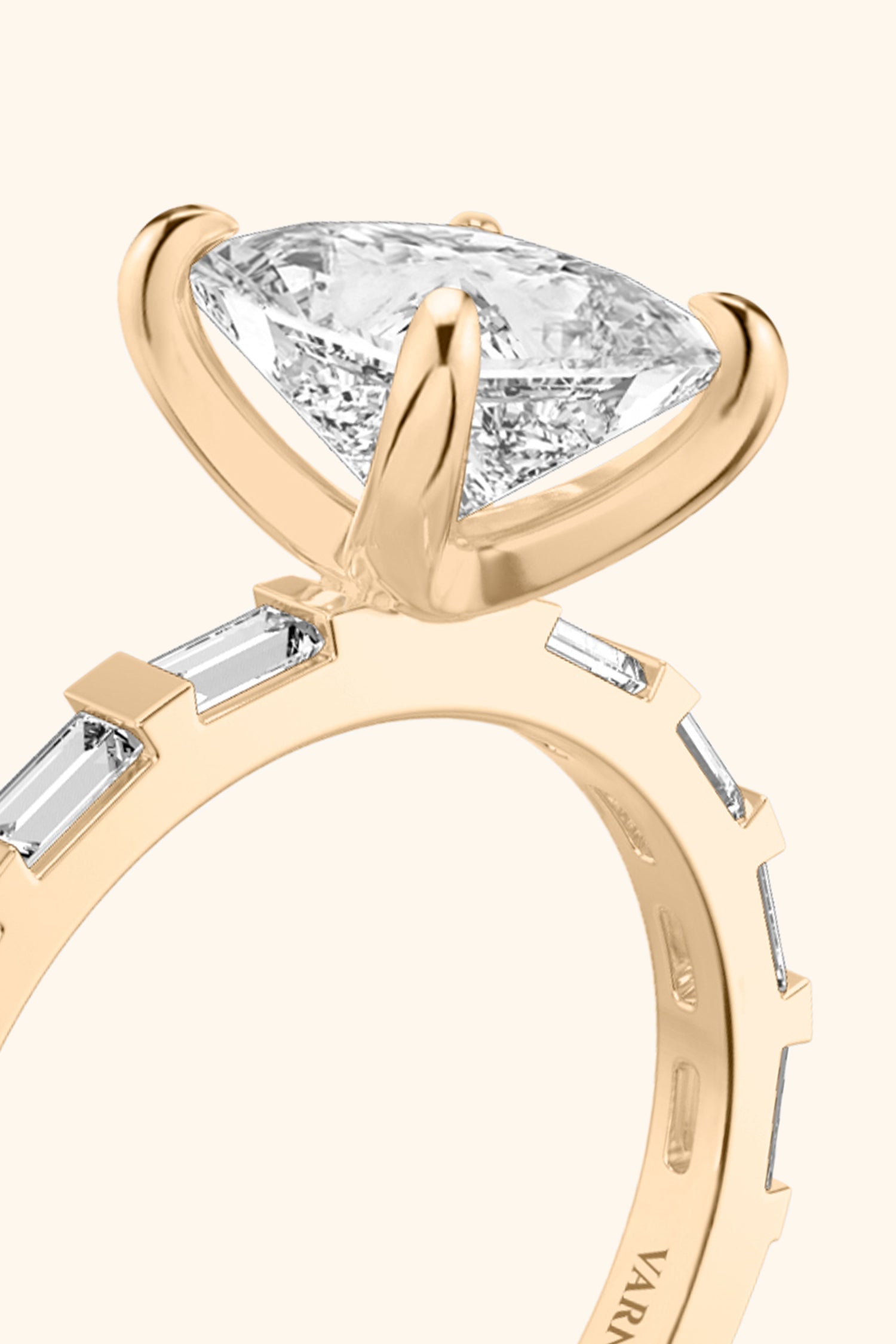 French Bar with Princess Solitaire Ring