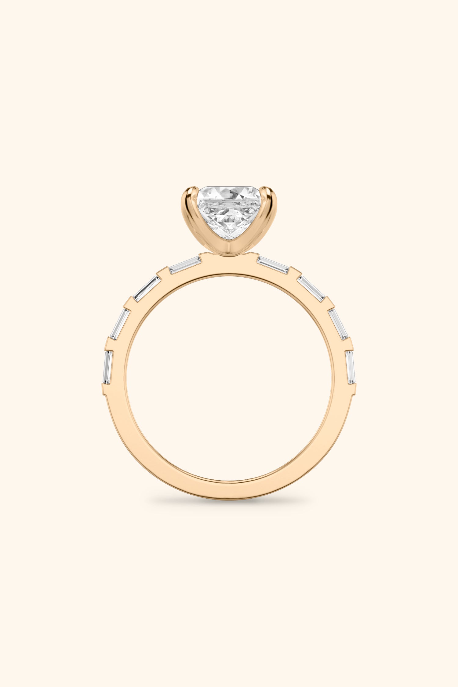 French Bar with Princess Solitaire Ring