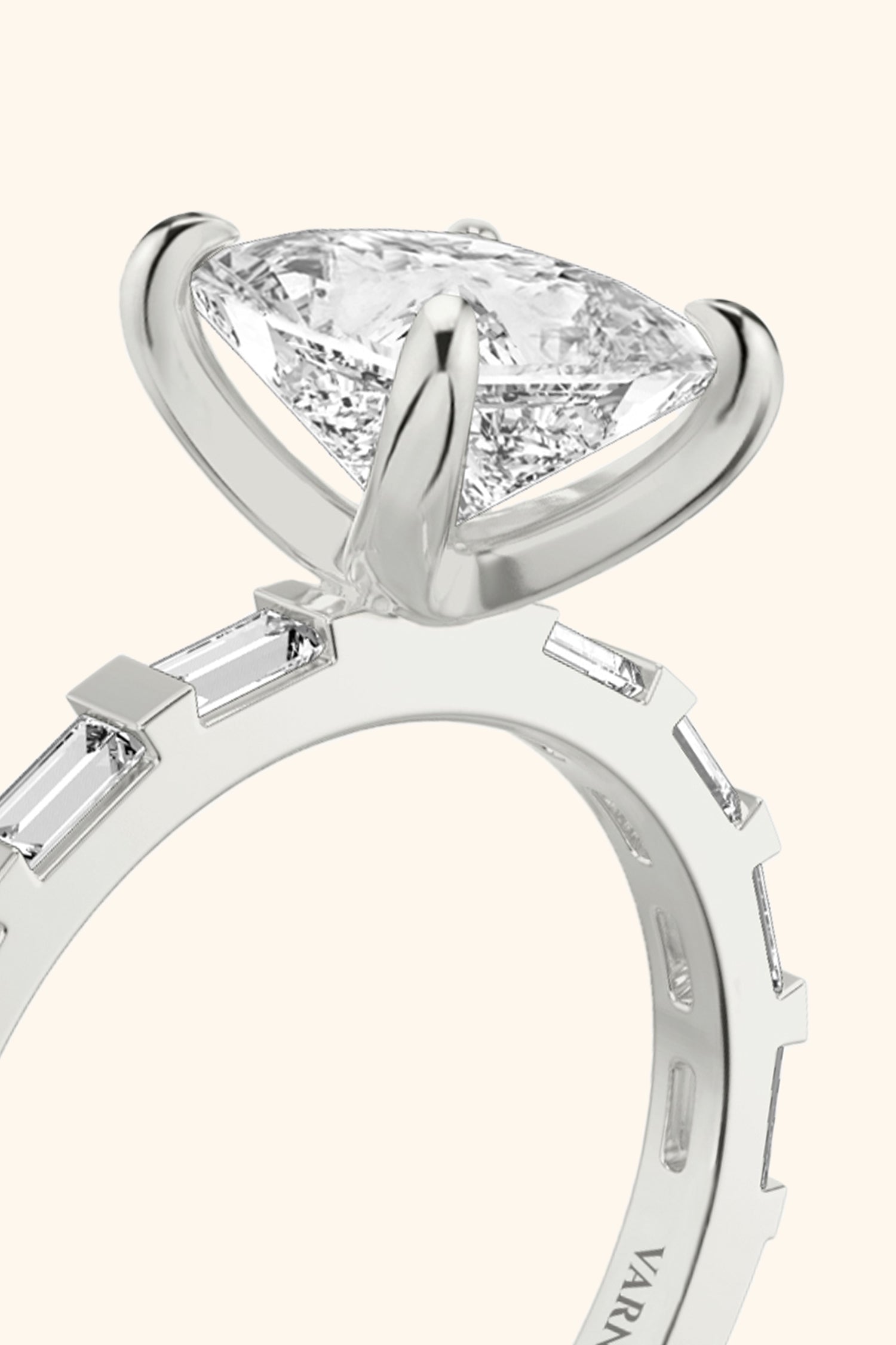 French Bar with Princess Solitaire Ring