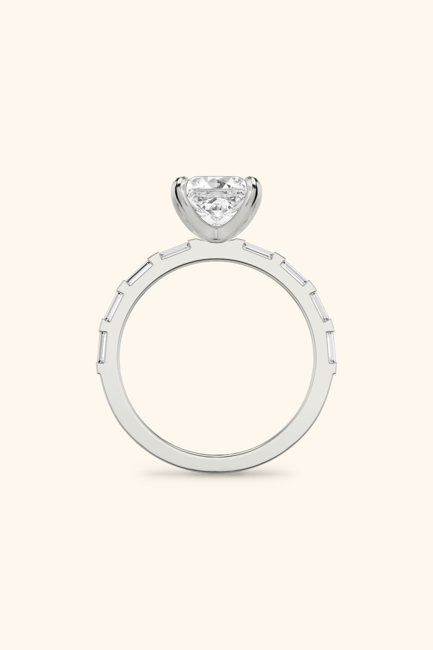 French Bar with Princess Solitaire Ring