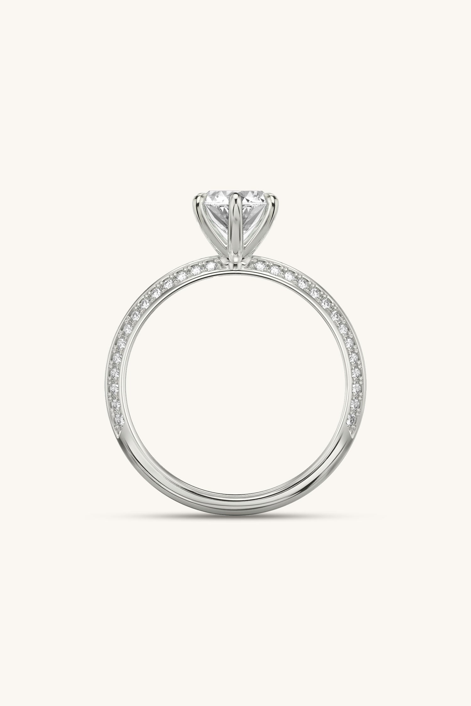 Amália Marquise Solitaire Pavé Ring