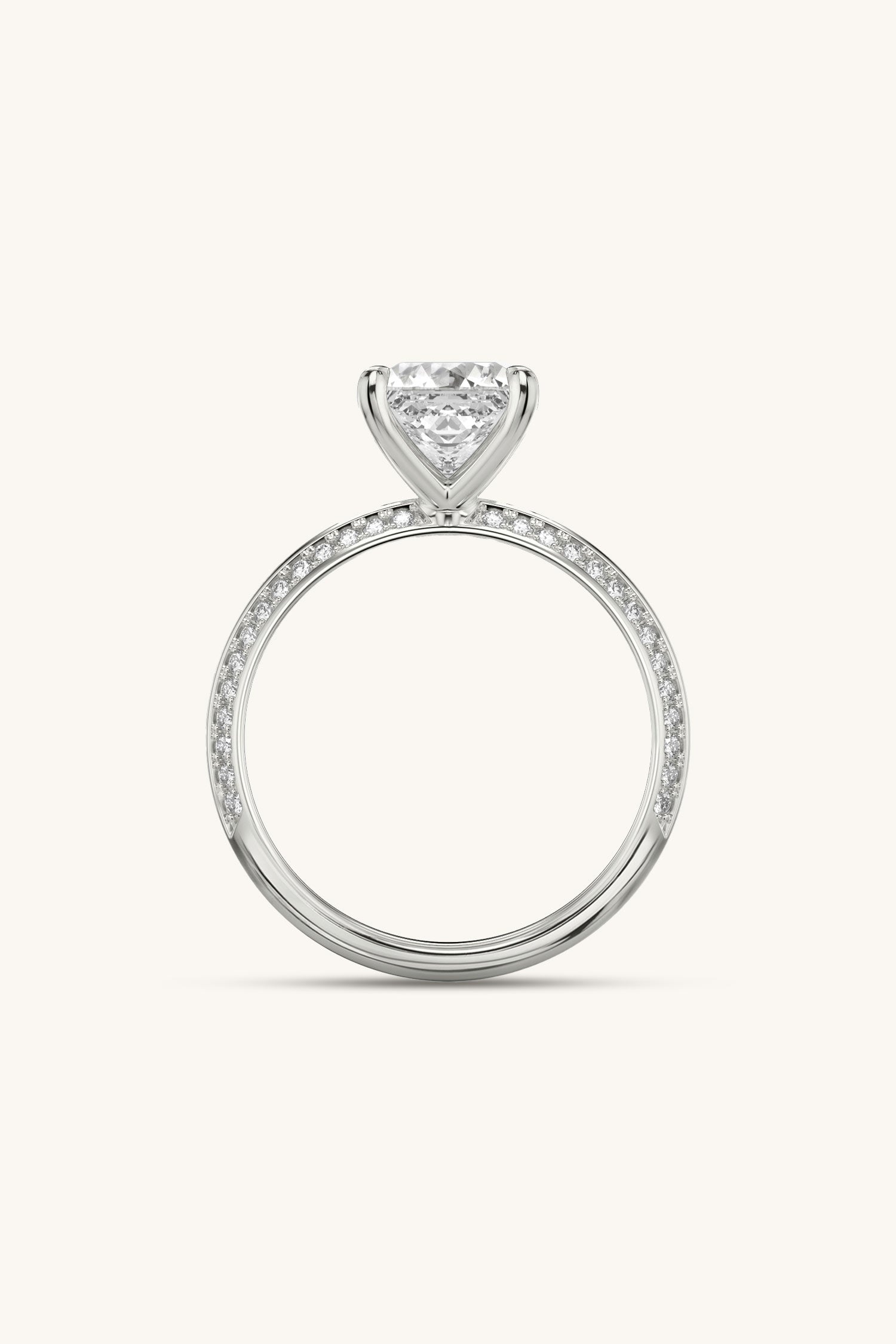 Amália Princess Solitaire Pavé Ring