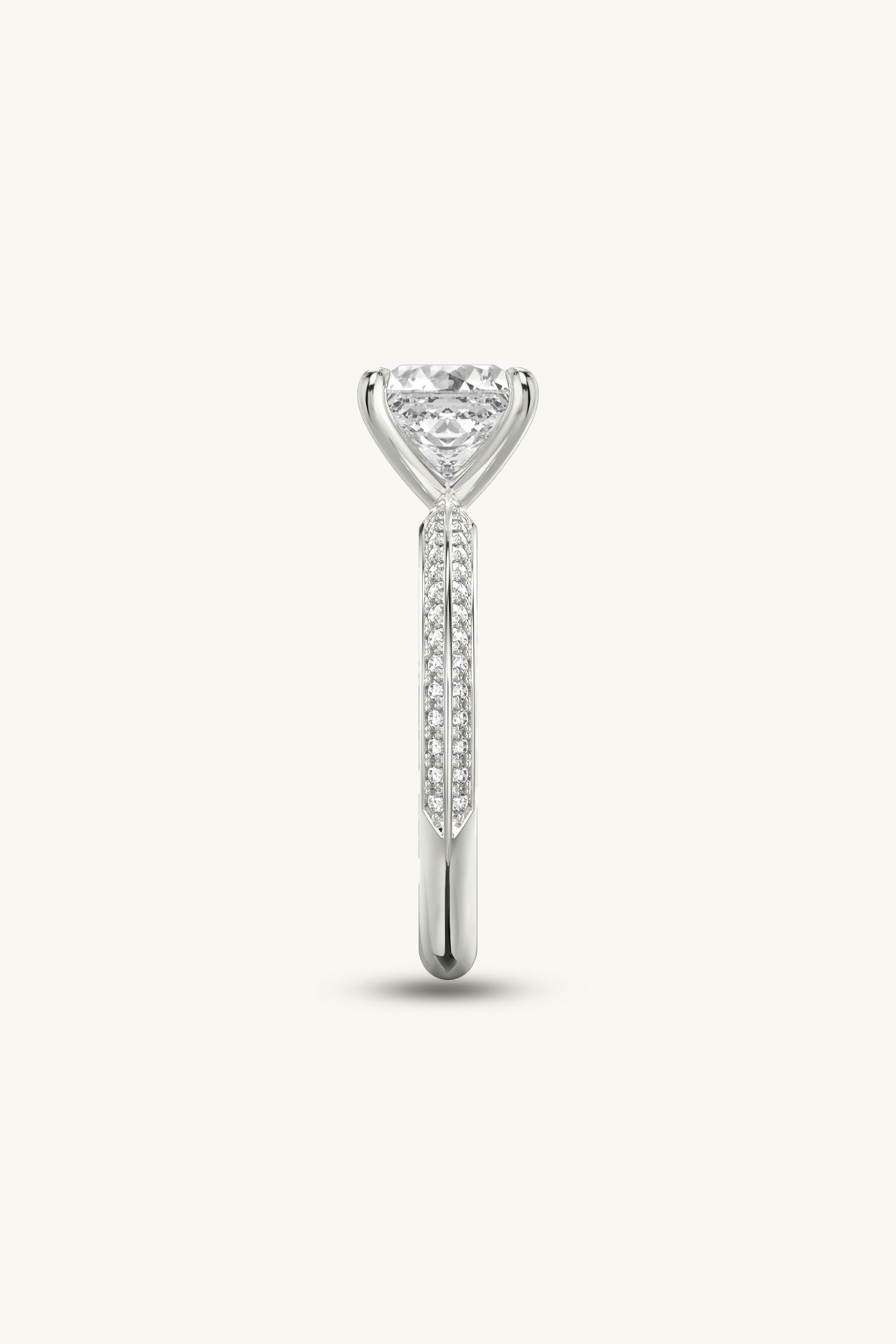 Amália Princess Solitaire Pavé Ring