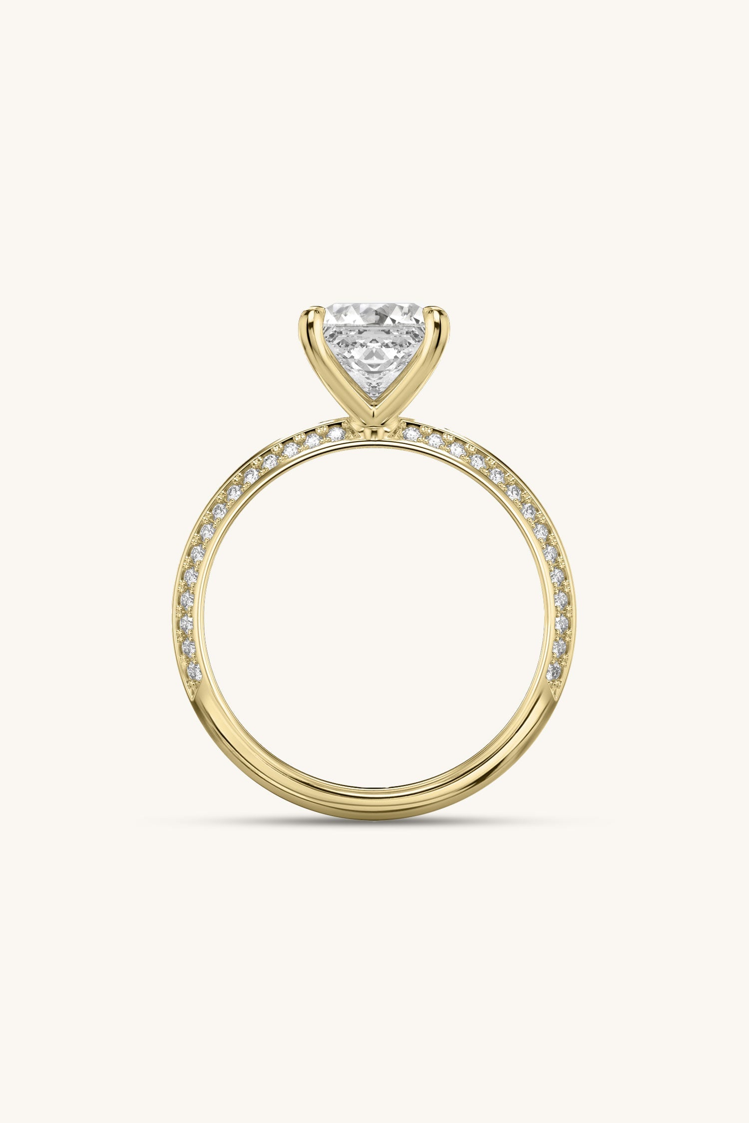 Amália Princess Solitaire Pavé Ring