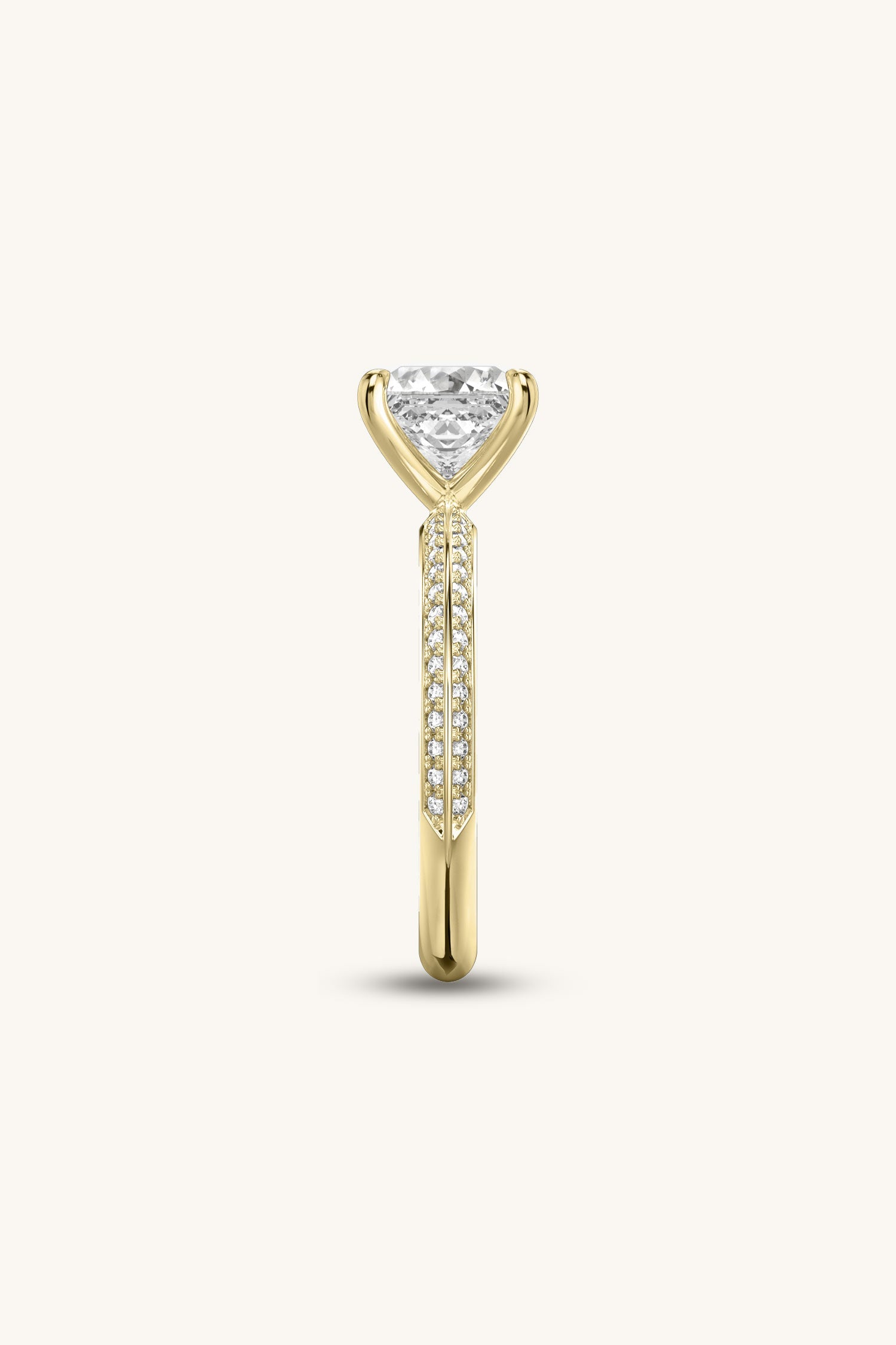Amália Princess Solitaire Pavé Ring