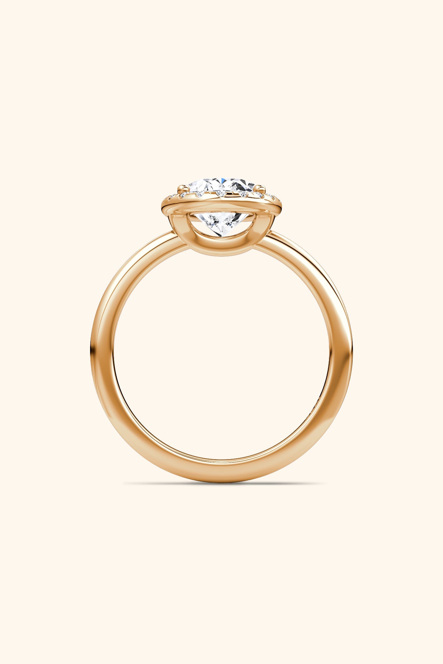 Angelica Classic Halo Oval Solitaire Ring