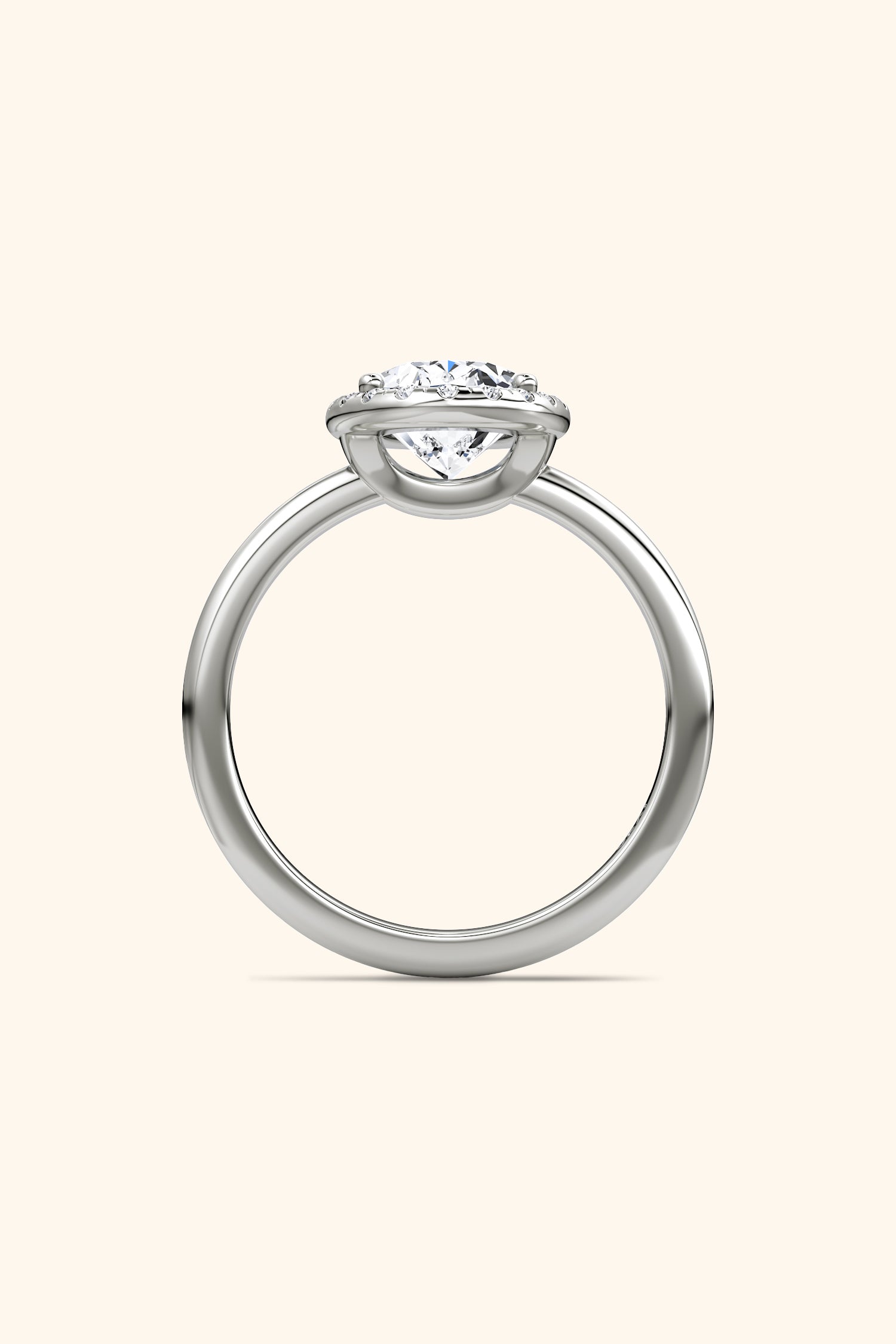 Angelica Classic Halo Oval Solitaire Ring