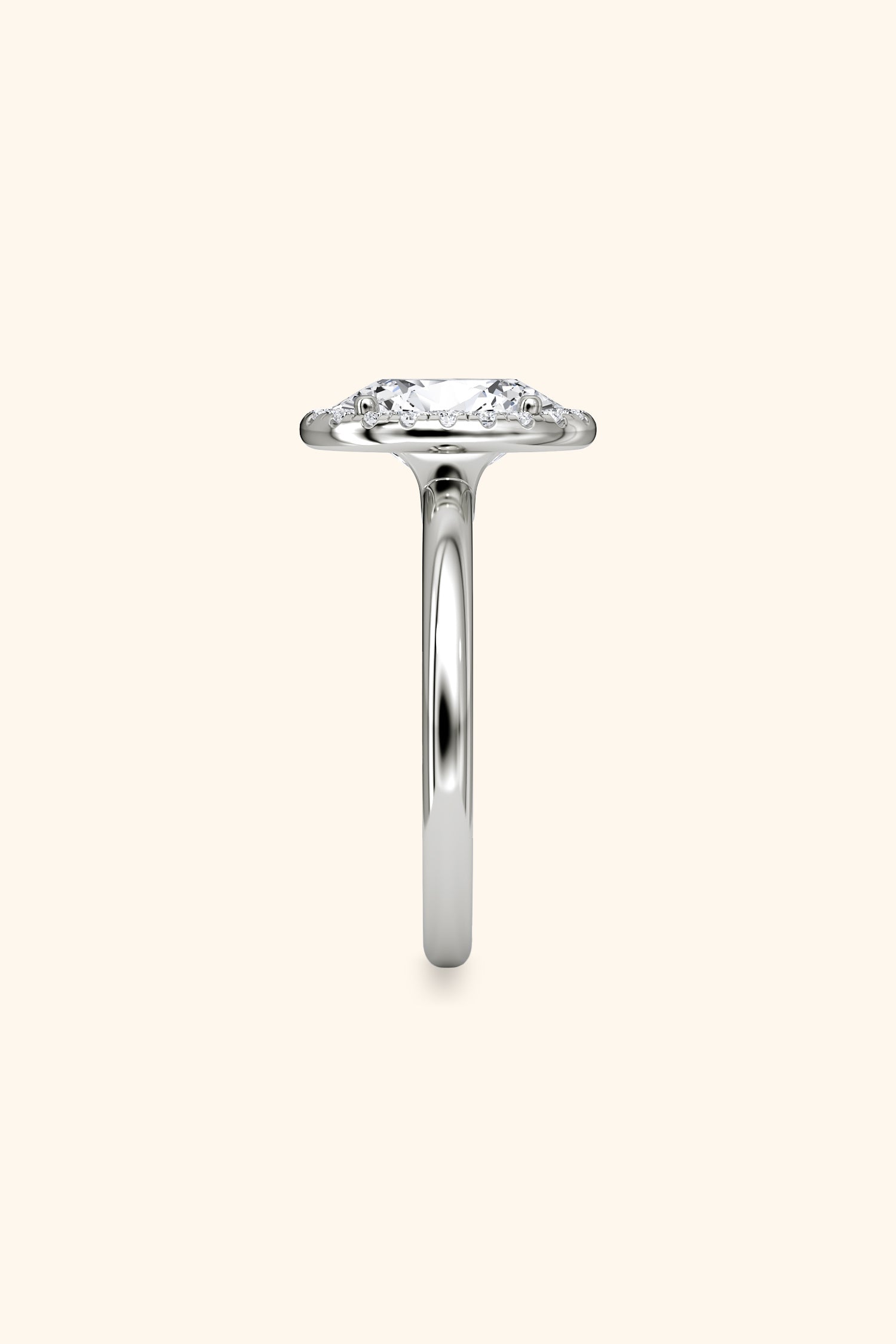 Angelica Classic Halo Oval Solitaire Ring