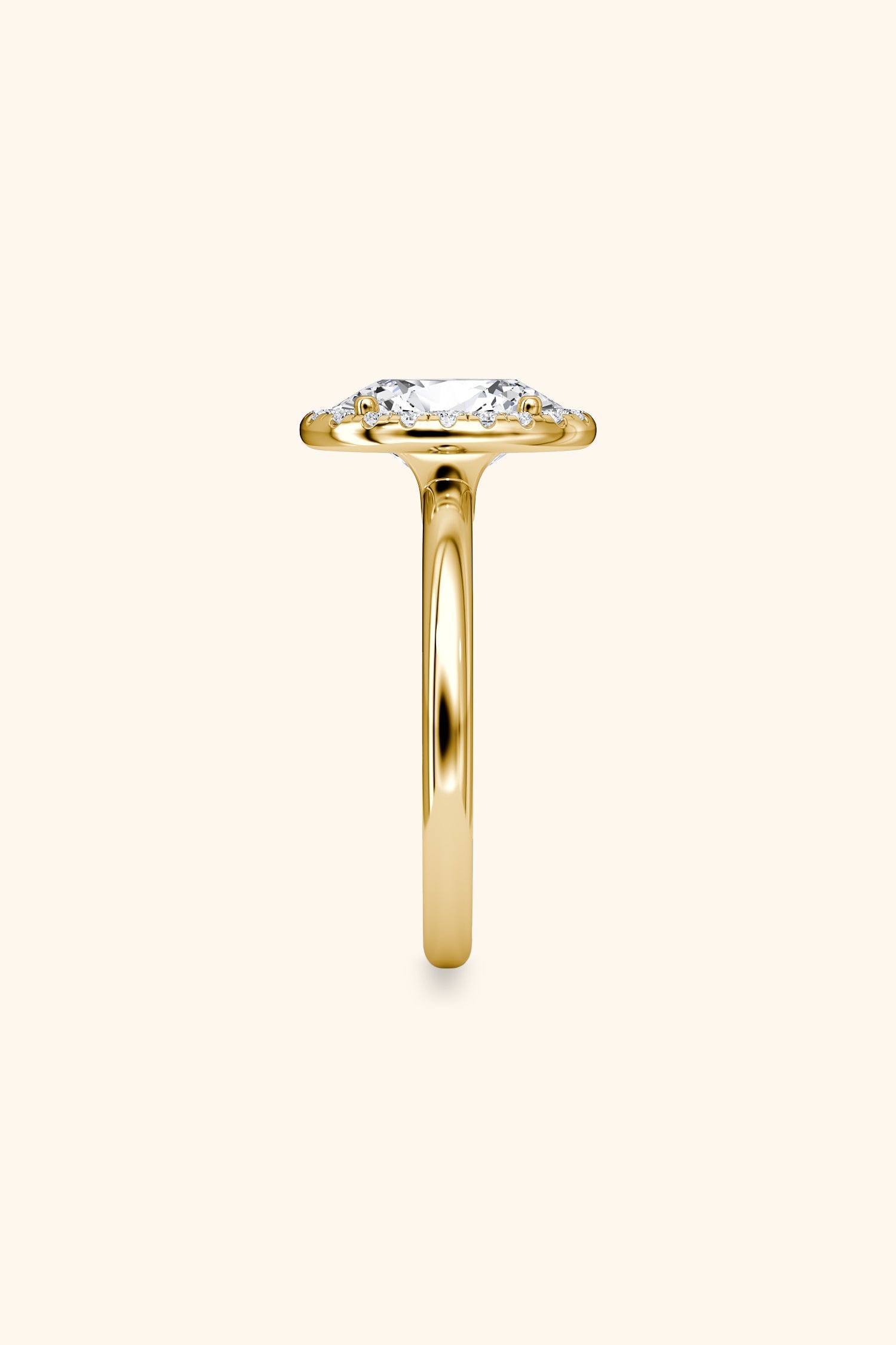 Angelica Classic Halo Oval Solitaire Ring