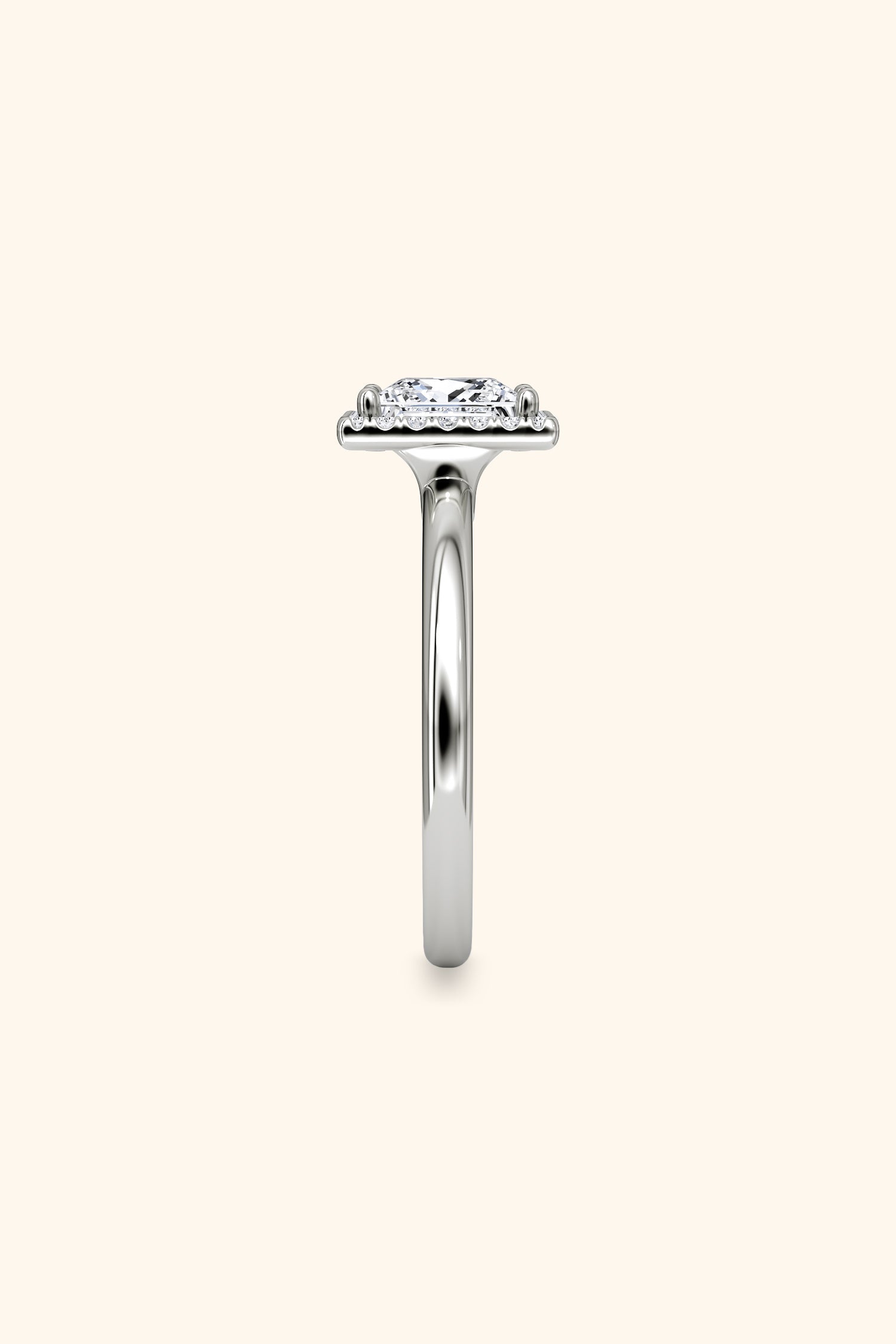 Angelica Classic Halo with a Princess Solitaire Ring