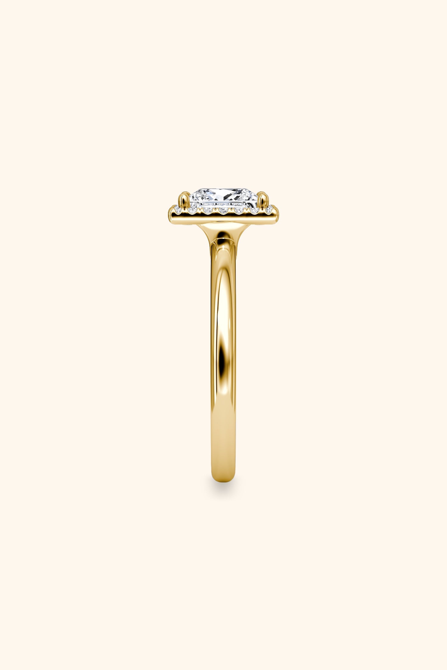 Angelica Classic Halo with a Princess Solitaire Ring