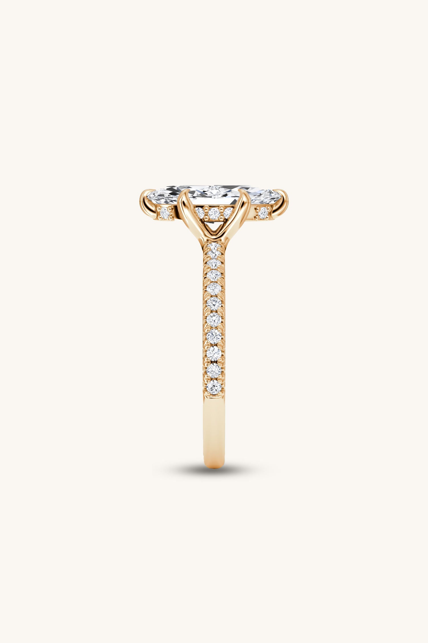 Bella Luna Halo Marquise Solitaire Pavé Ring