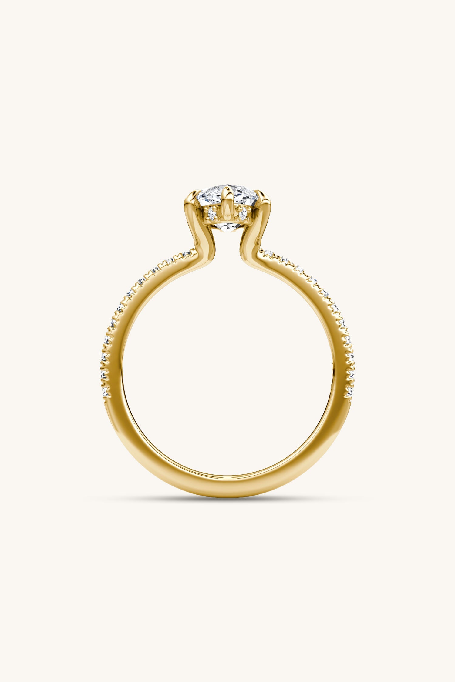 Bella Luna Halo Marquise Solitaire Pavé Ring