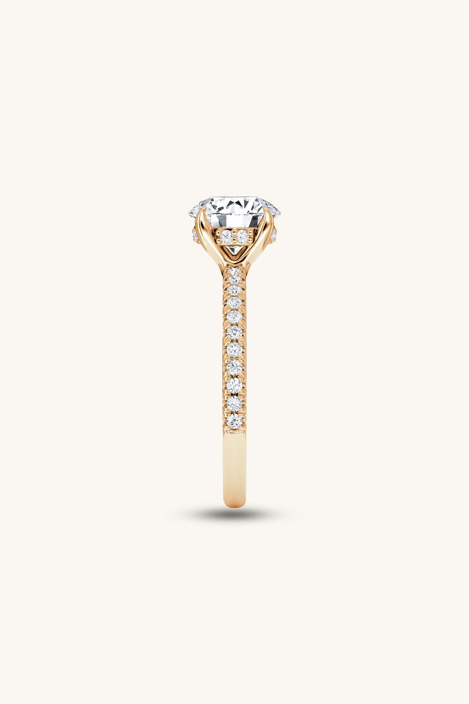 Bella Luna Halo Round Brilliant Solitaire Pave Ring