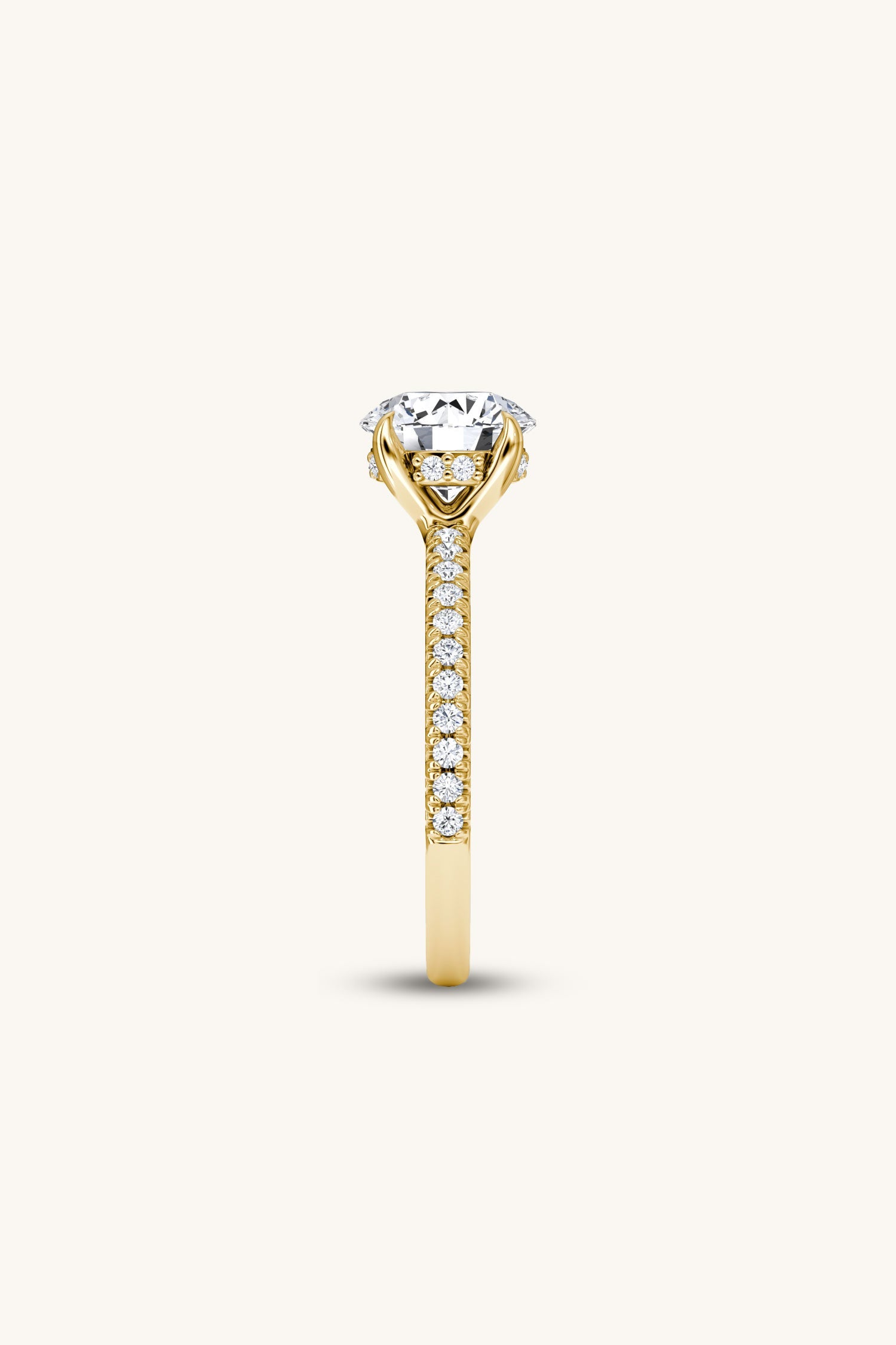 Bella Luna Halo Round Brilliant Solitaire Pave Ring