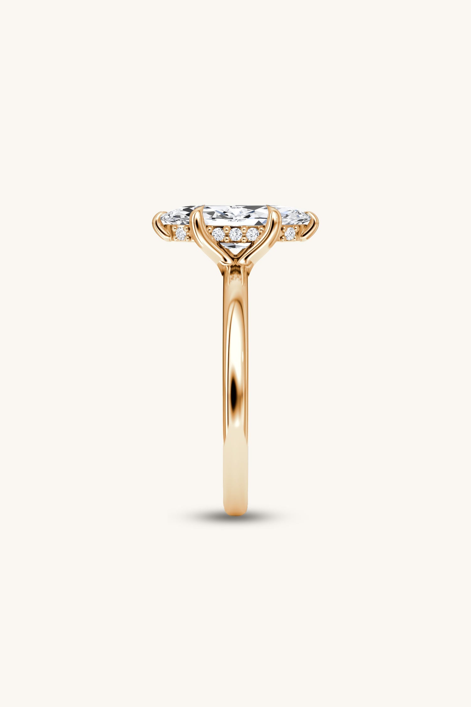 Bella Luna Halo 1 Carat Marquise Solitaire Ring
