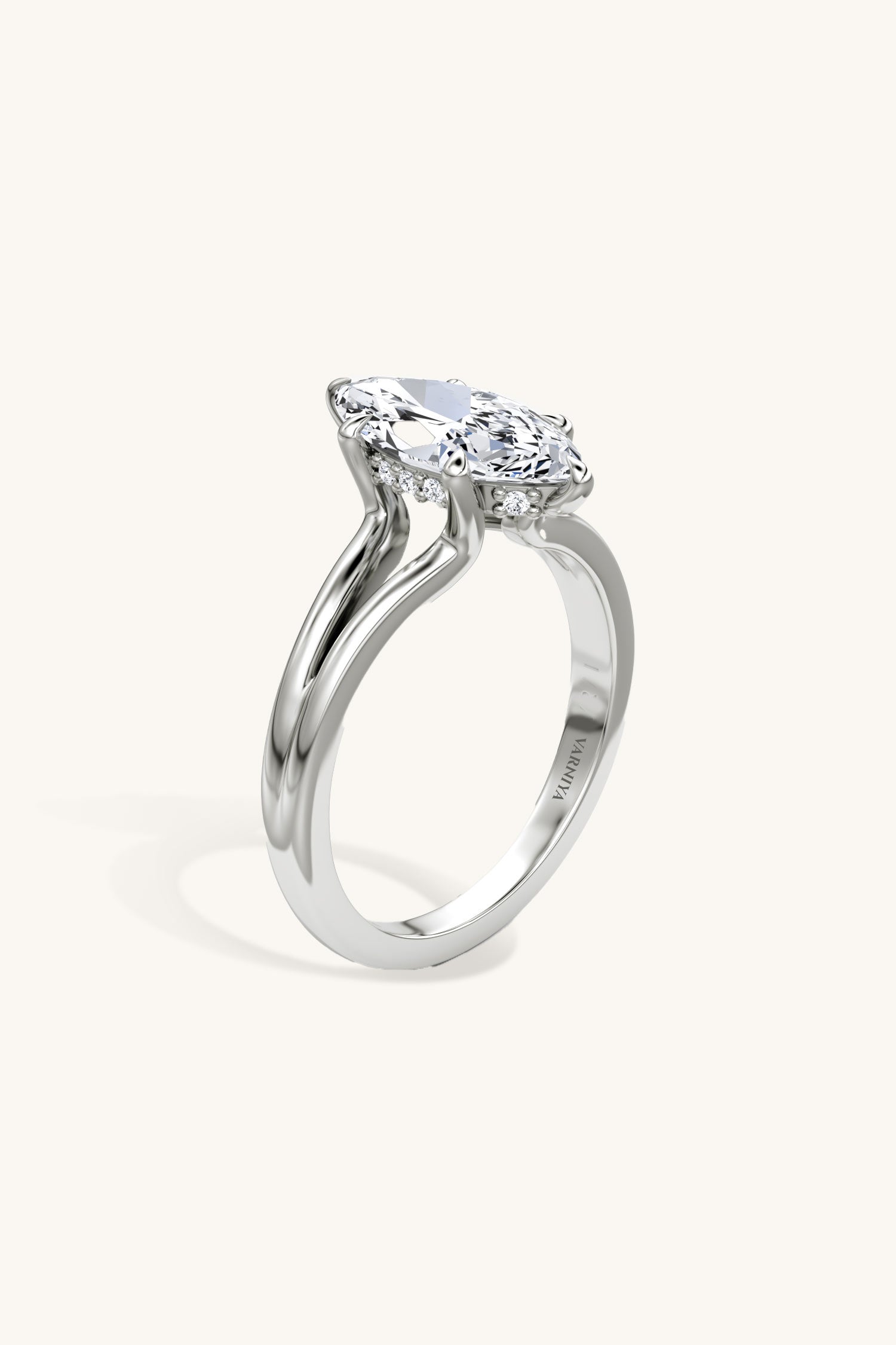 Dulce Halo Marquise Solitaire Ring