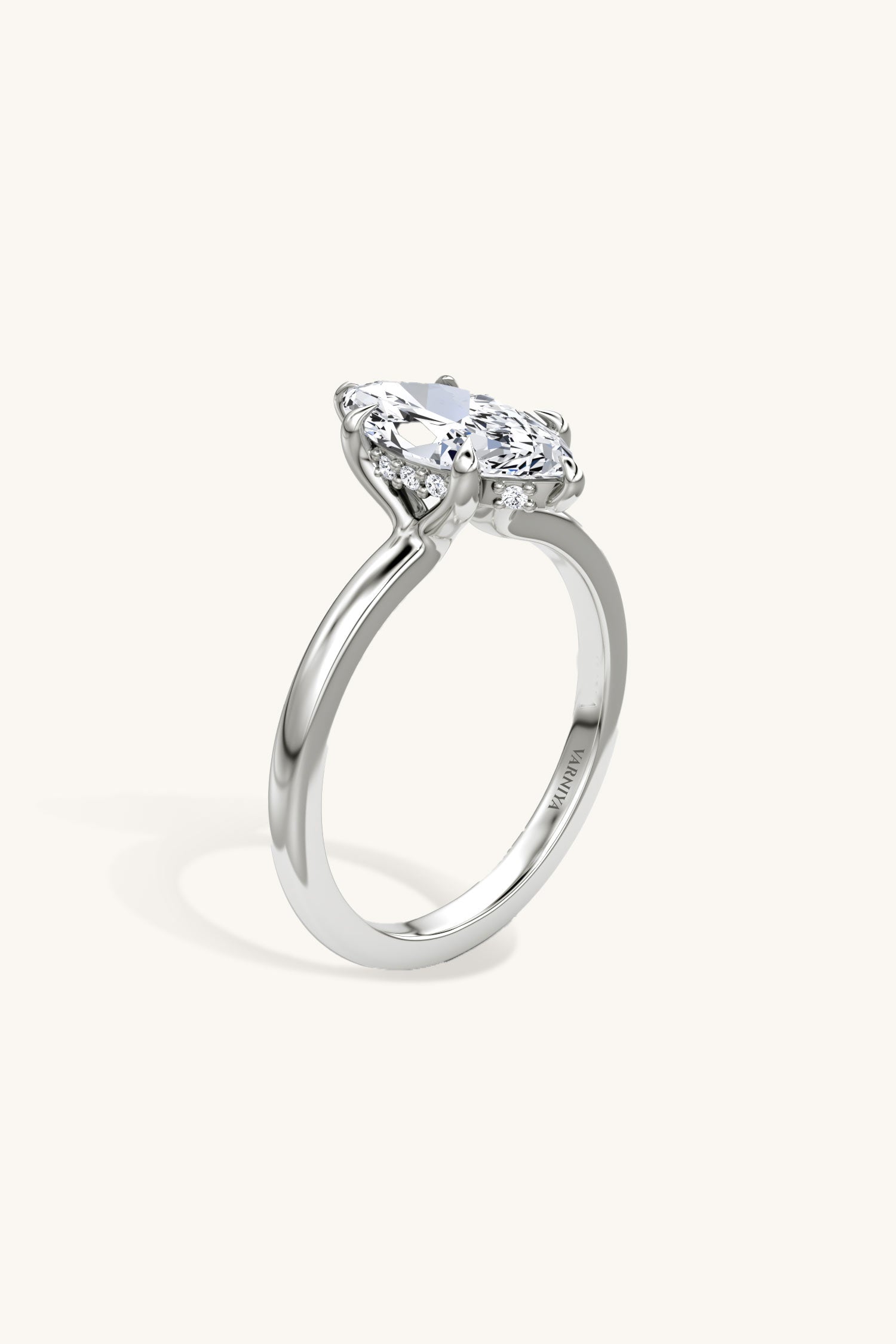 Bella Luna Halo 2 Carat Marquise Solitaire Ring