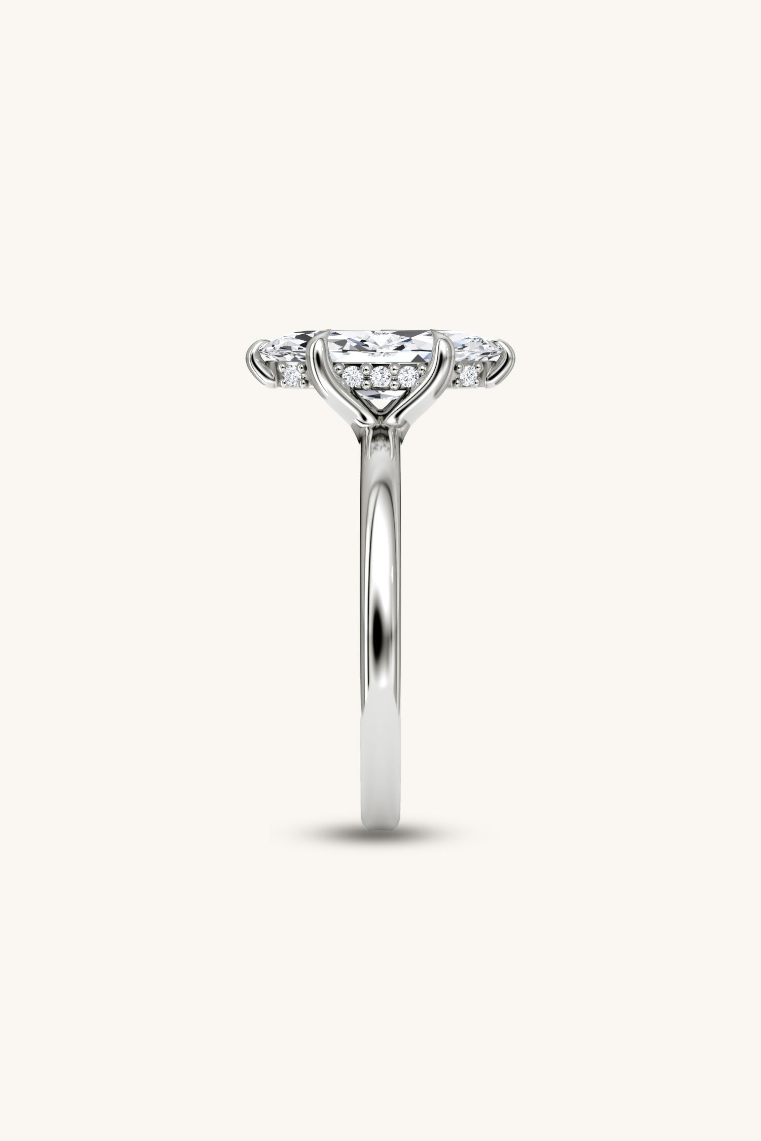 Bella Luna Halo 2 Carat Marquise Solitaire Ring
