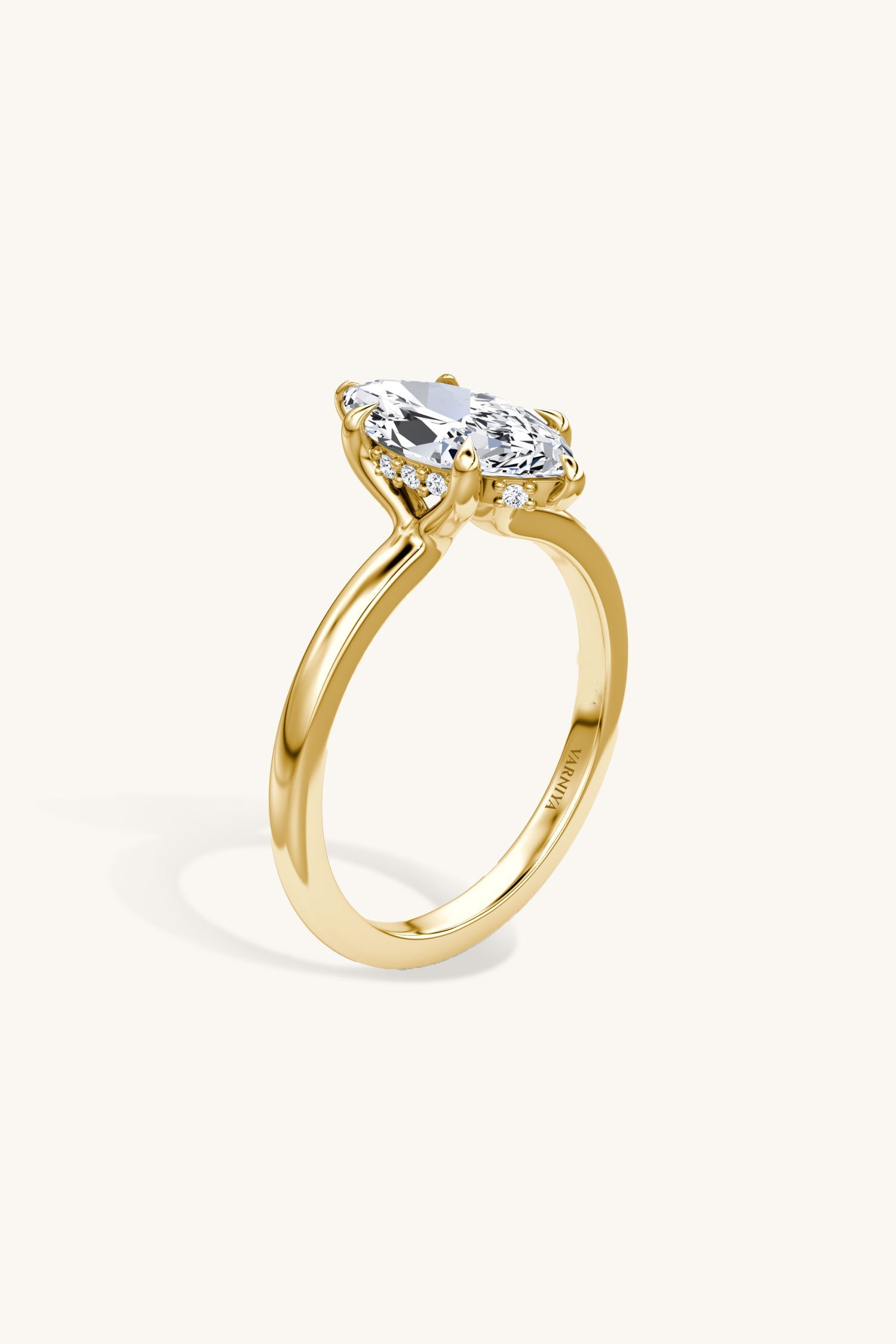 Bella Luna Halo 2 Carat Marquise Solitaire Ring