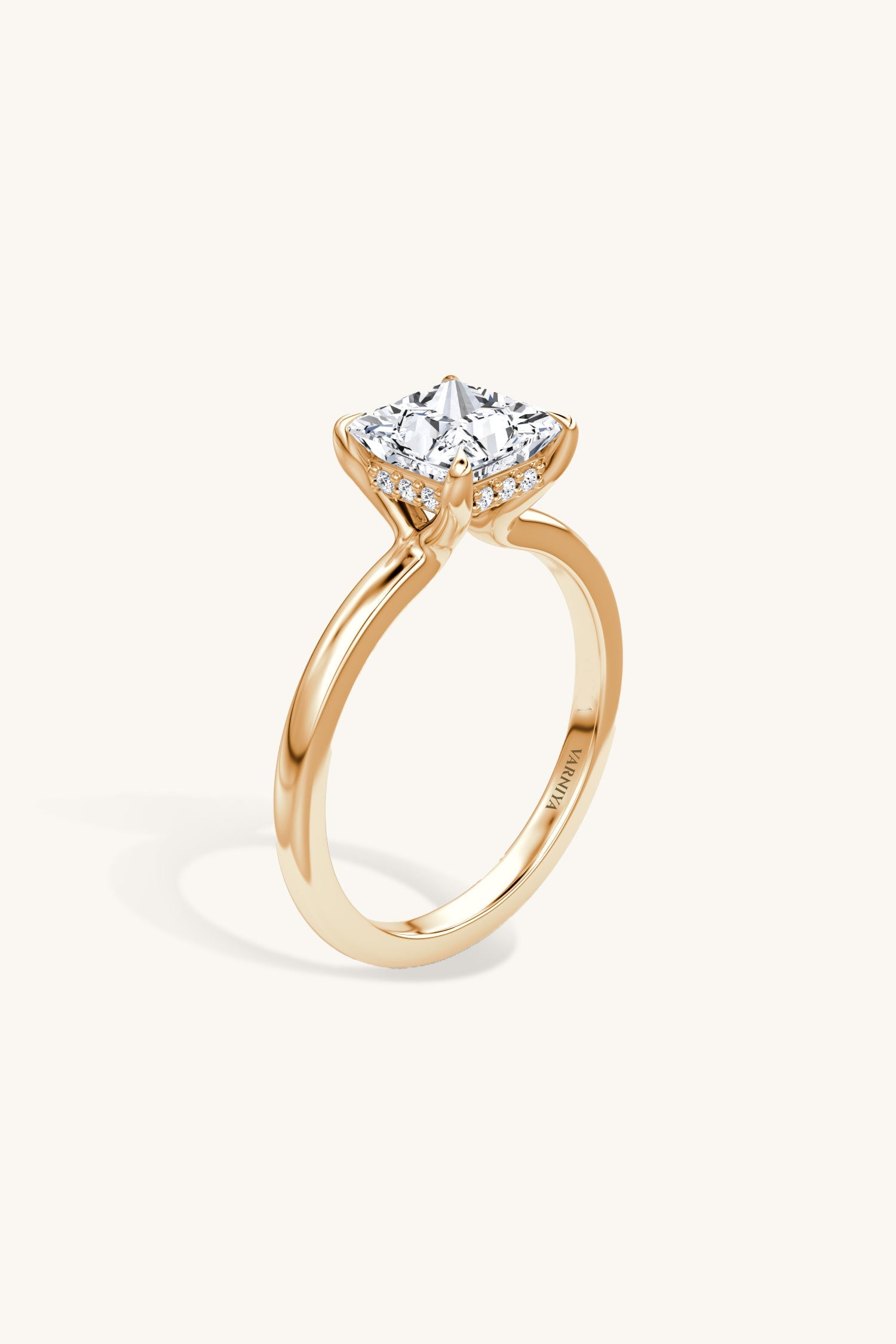 Bella Luna Halo Princess Solitaire Ring