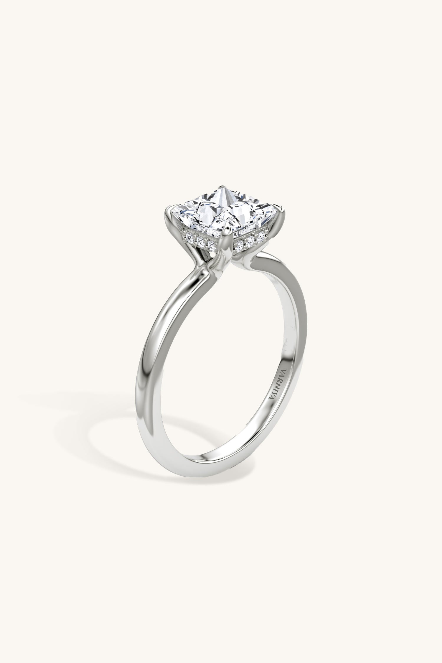 Bella Luna Halo Princess Solitaire Ring