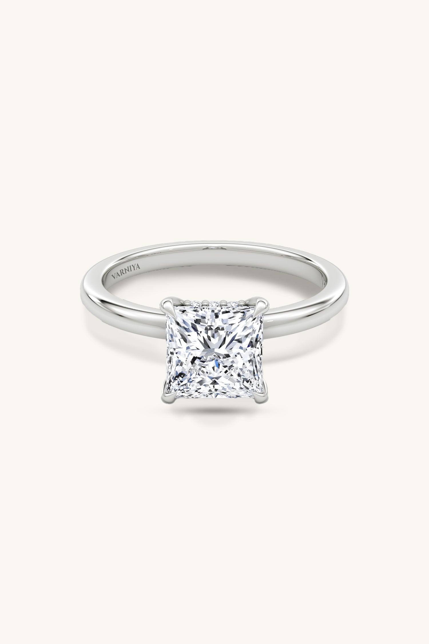 Bella Luna Halo Princess Solitaire Ring