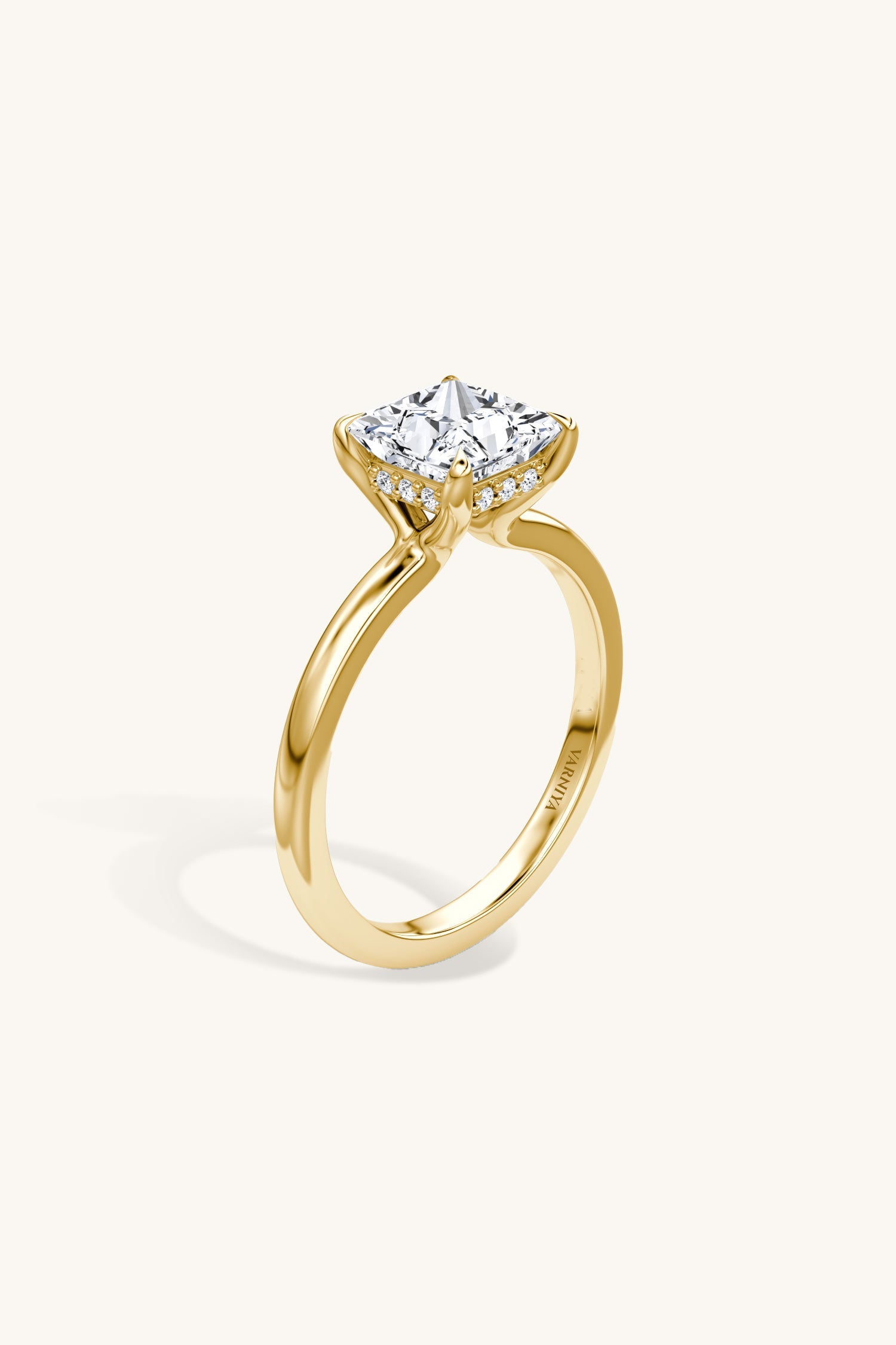 Bella Luna Halo Princess Solitaire Ring