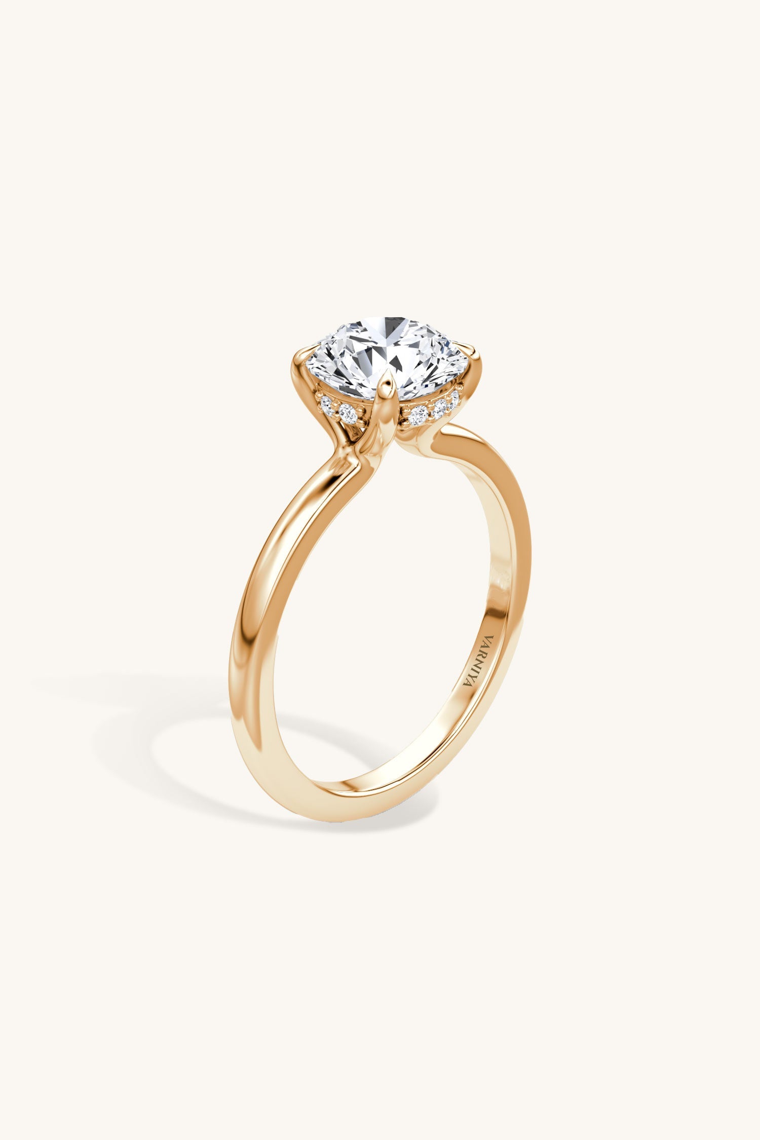 Bella Luna Halo Round Brilliant Solitaire Ring
