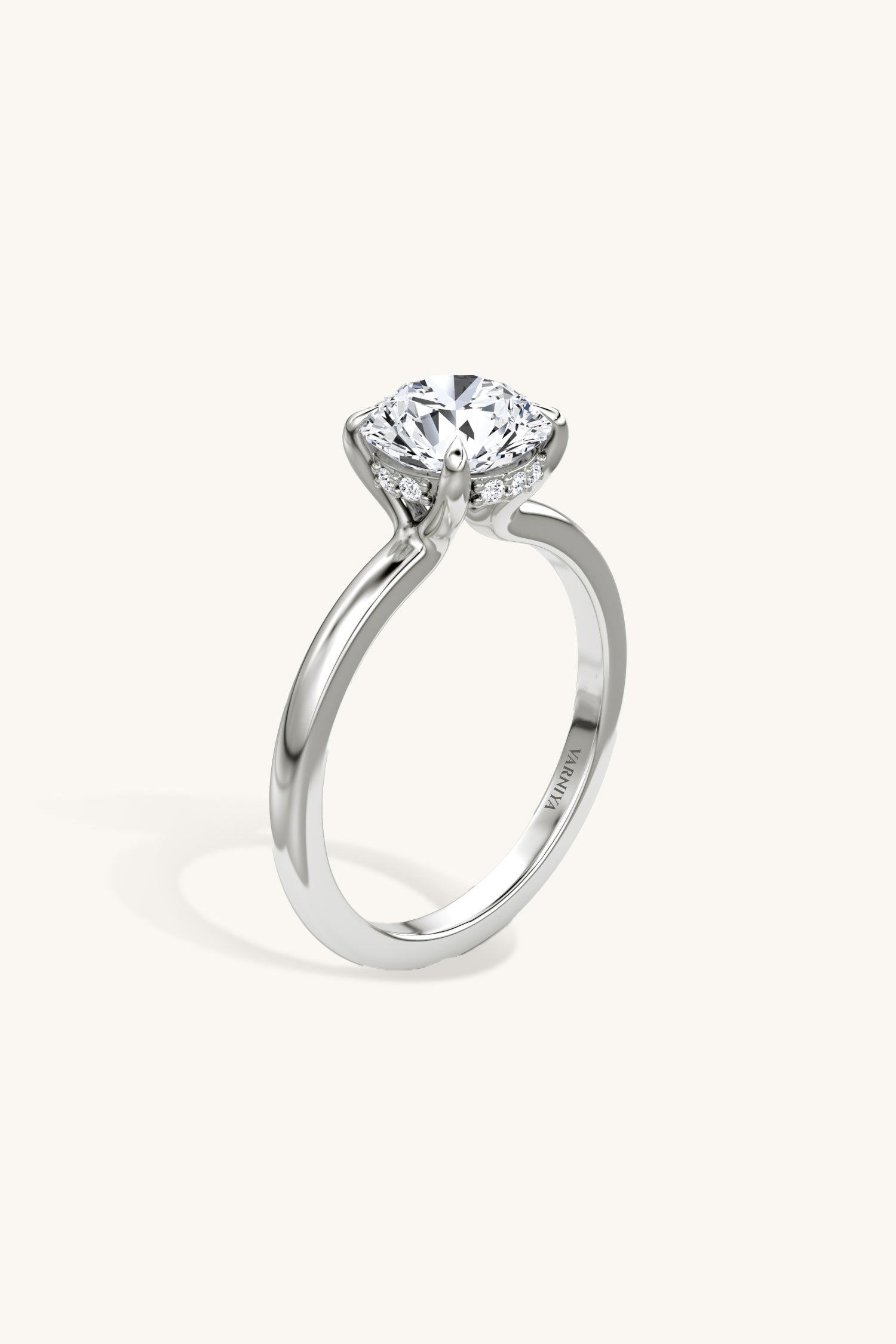 Bella Luna Halo with 4 Carat Round Brilliant Solitaire Ring