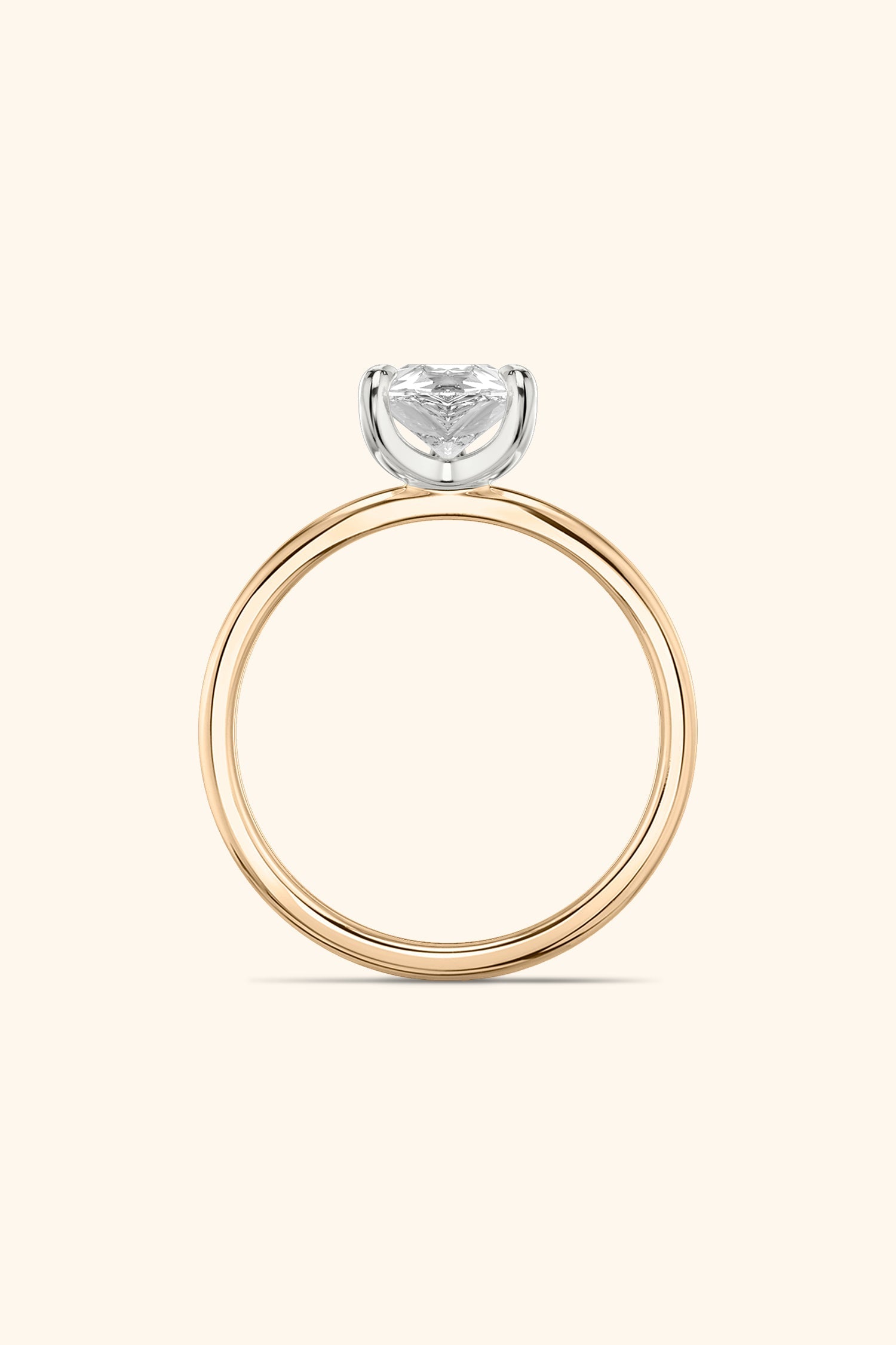 Dual Tone Glance Ring with Pear Solitaire.