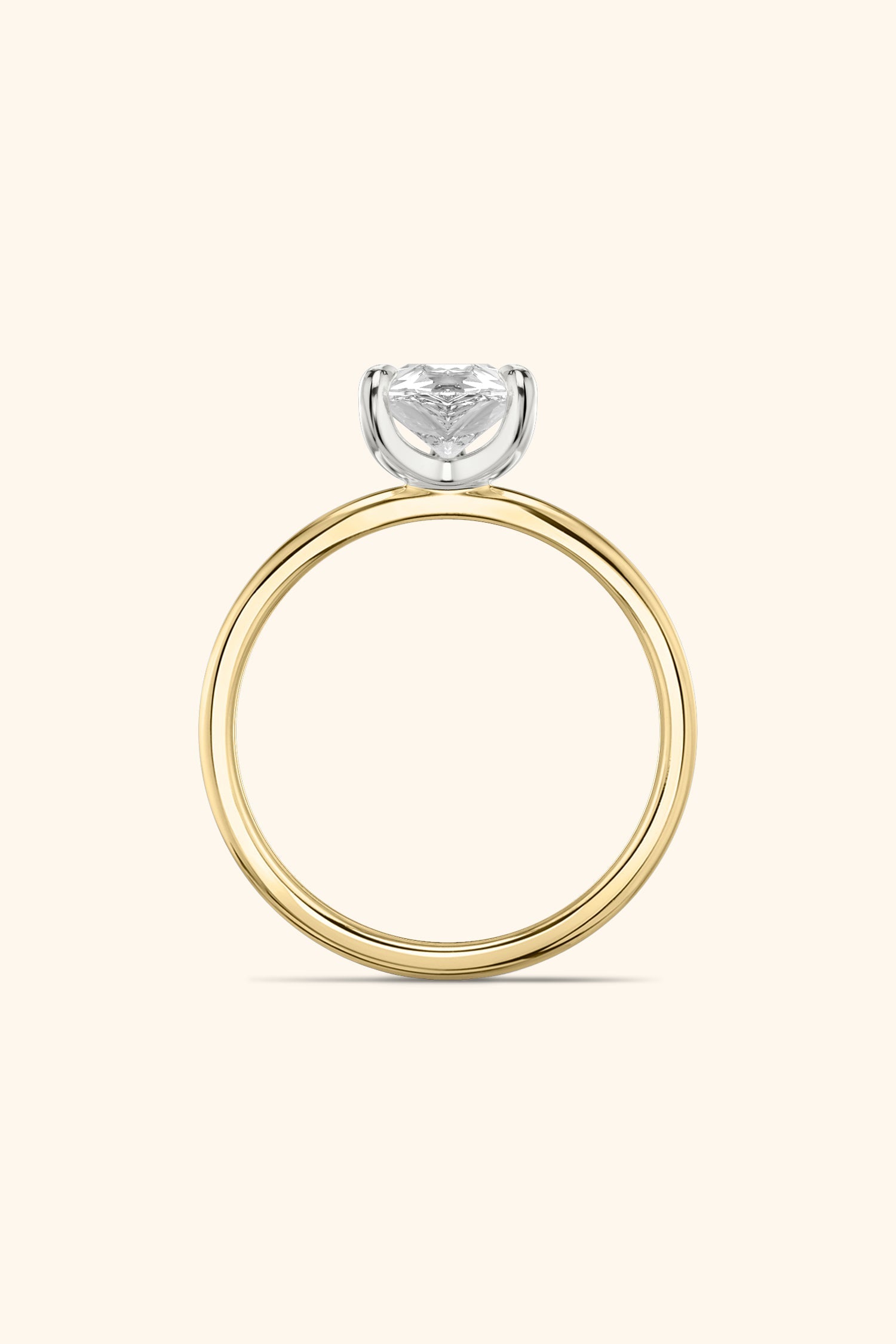 Dual Tone Glance Ring with Pear Solitaire.