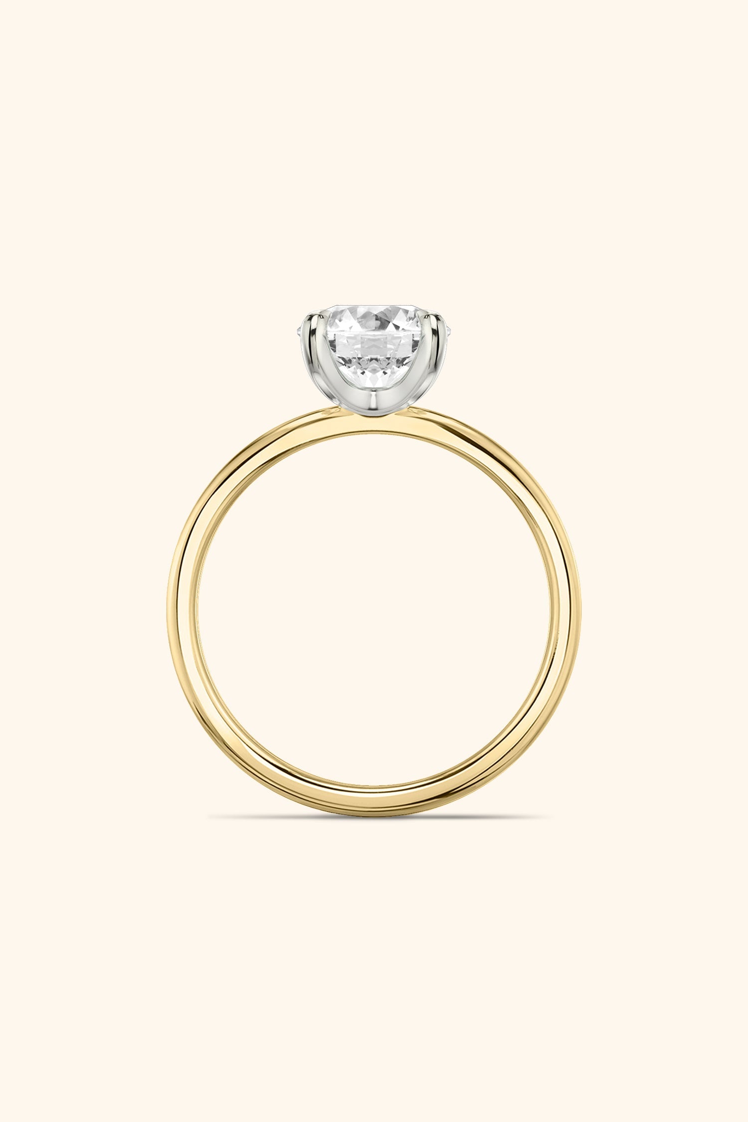 Dual Tone Glance Ring with Round Brilliant Solitaire.