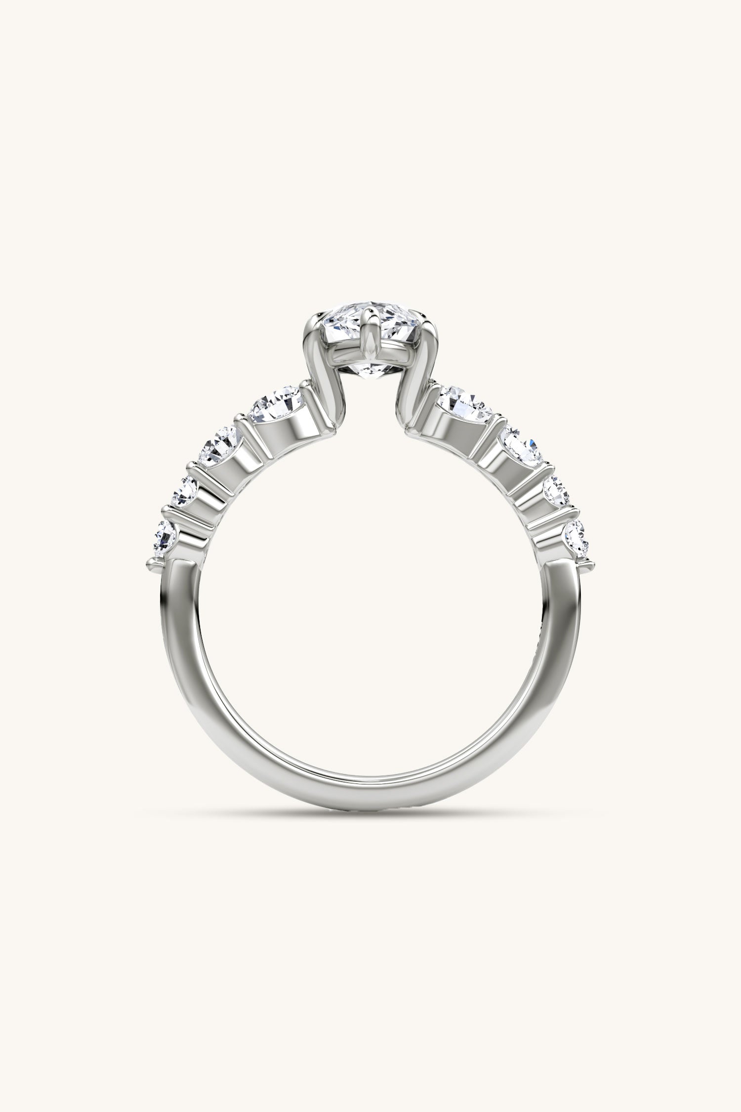 Cielo Marquise Solitaire Pavé Ring