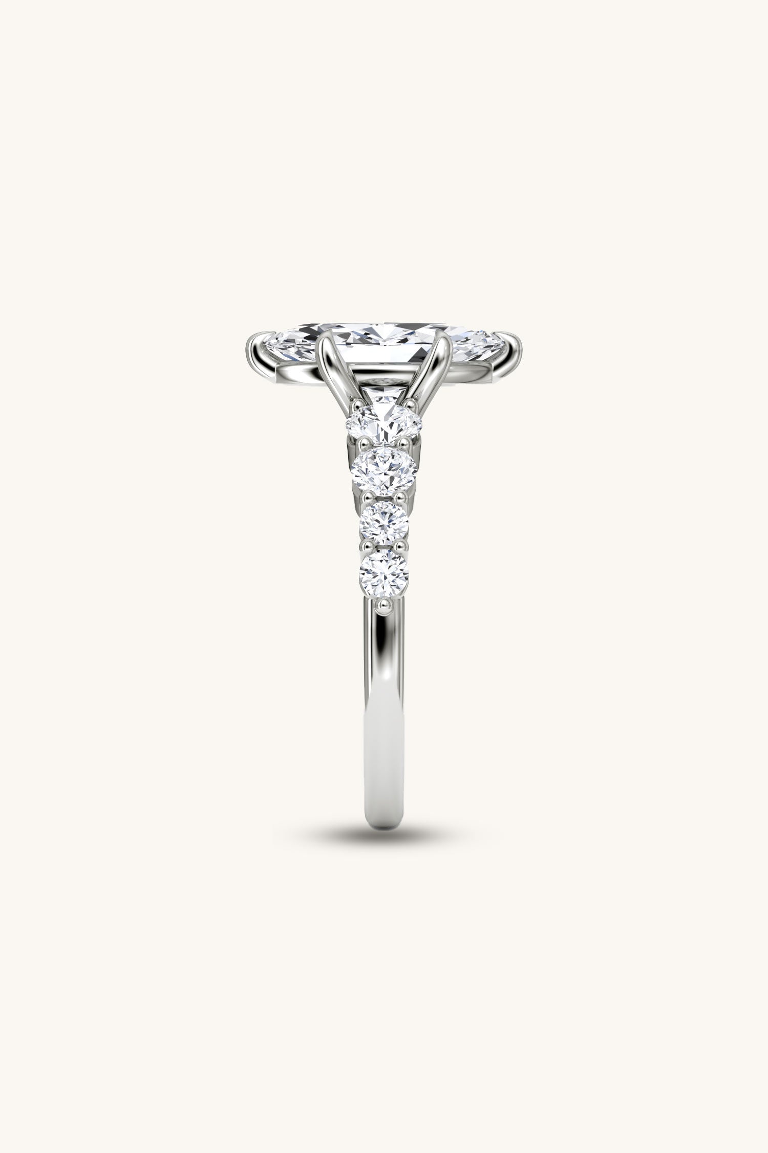 Cielo Marquise Solitaire Pavé Ring